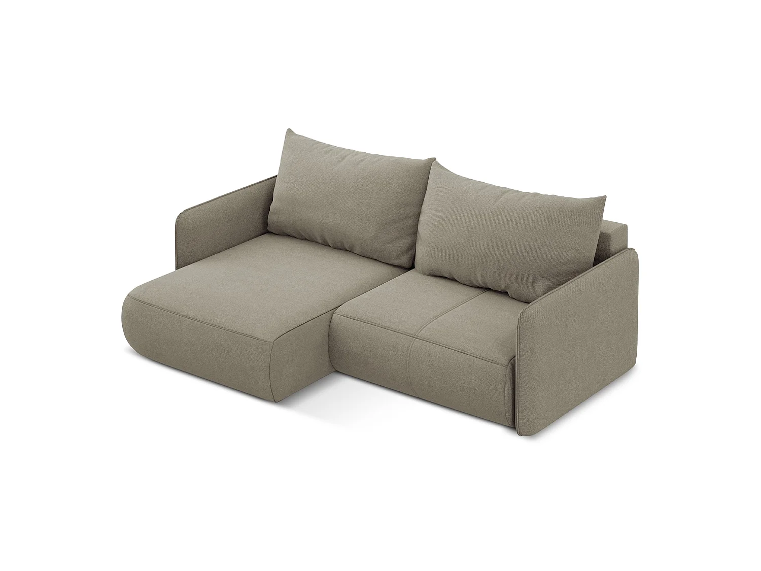2,5-Sitzer Ecksofa mit Schlaffunktion - Ecke Links - Strukturstoff - Dunkelbeige - PALERMO