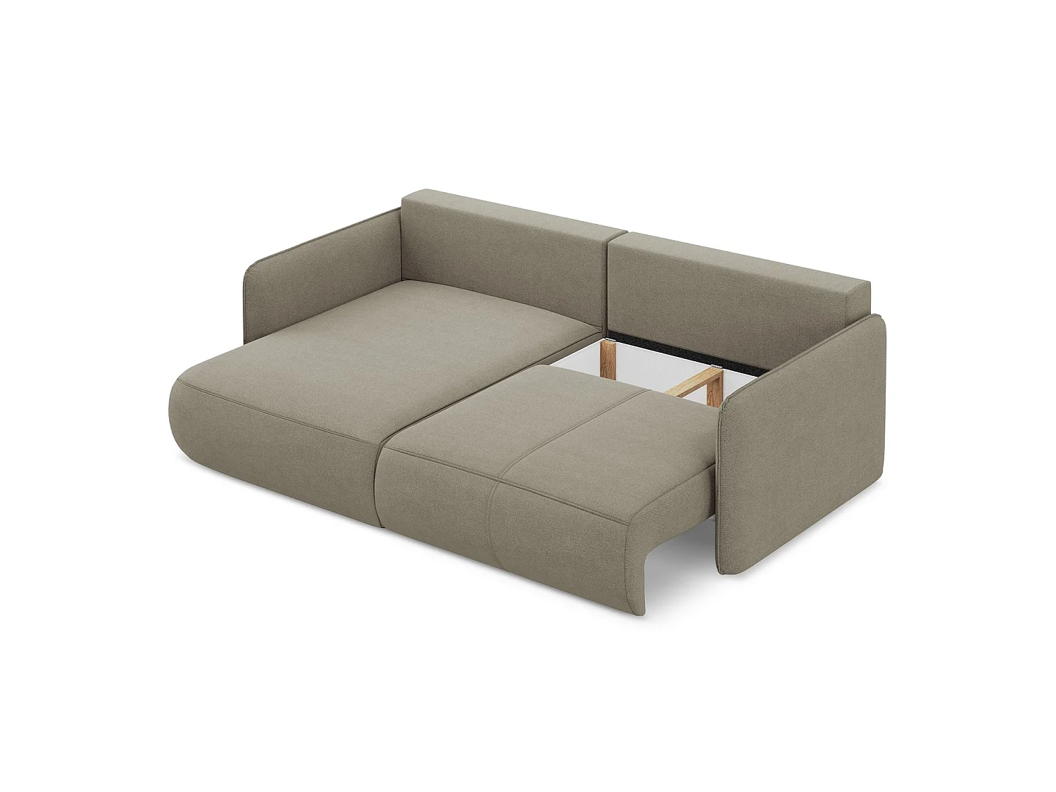 2,5-Sitzer Ecksofa mit Schlaffunktion - Ecke Links - Strukturstoff - Dunkelbeige - PALERMO