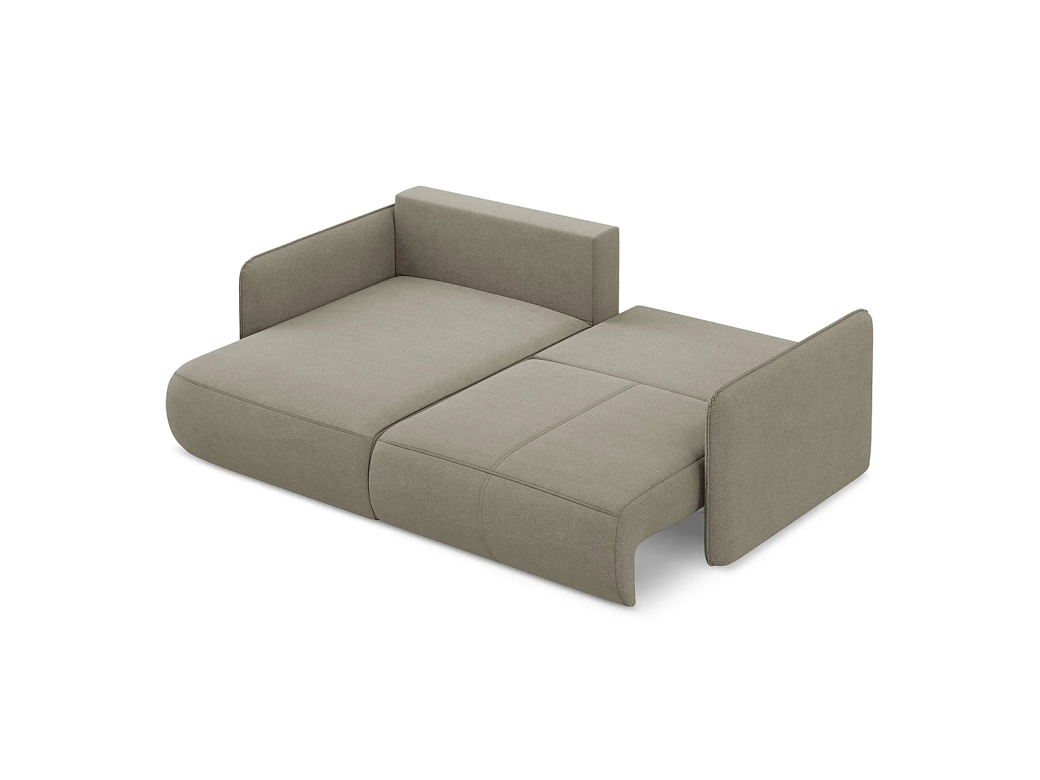 2,5-Sitzer Ecksofa mit Schlaffunktion - Ecke Links - Strukturstoff - Dunkelbeige - PALERMO