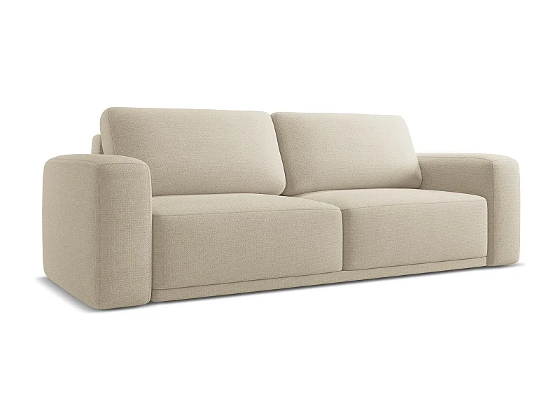3-Sitzer Sofa mit Schlaffunktion - - Chenille - Dunkelbeige - KAILA