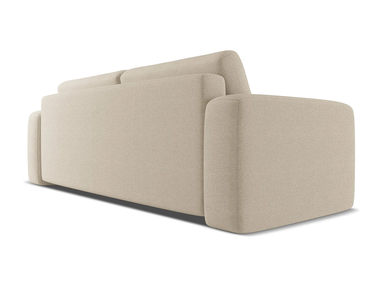 Canapé 3 places convertible en tissu chenille - beige foncé - KAILA