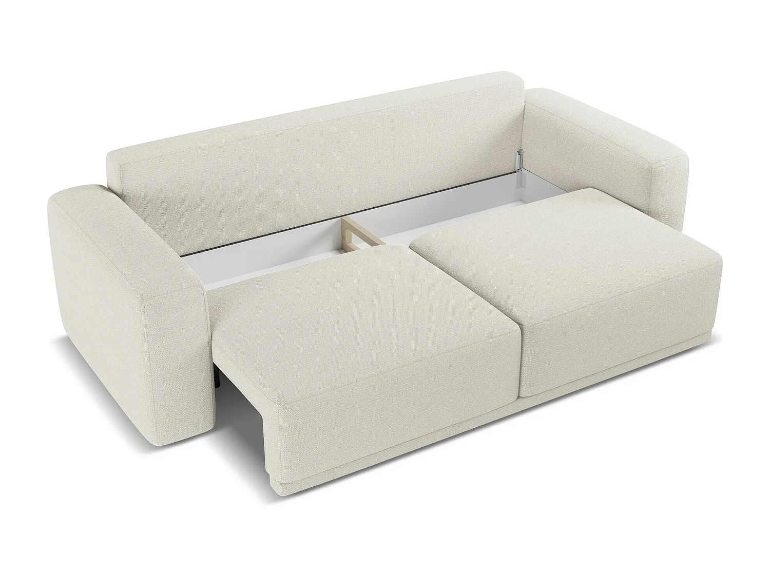 3-Sitzer Sofa mit Schlaffunktion - - Chenille - Silber - KAILA