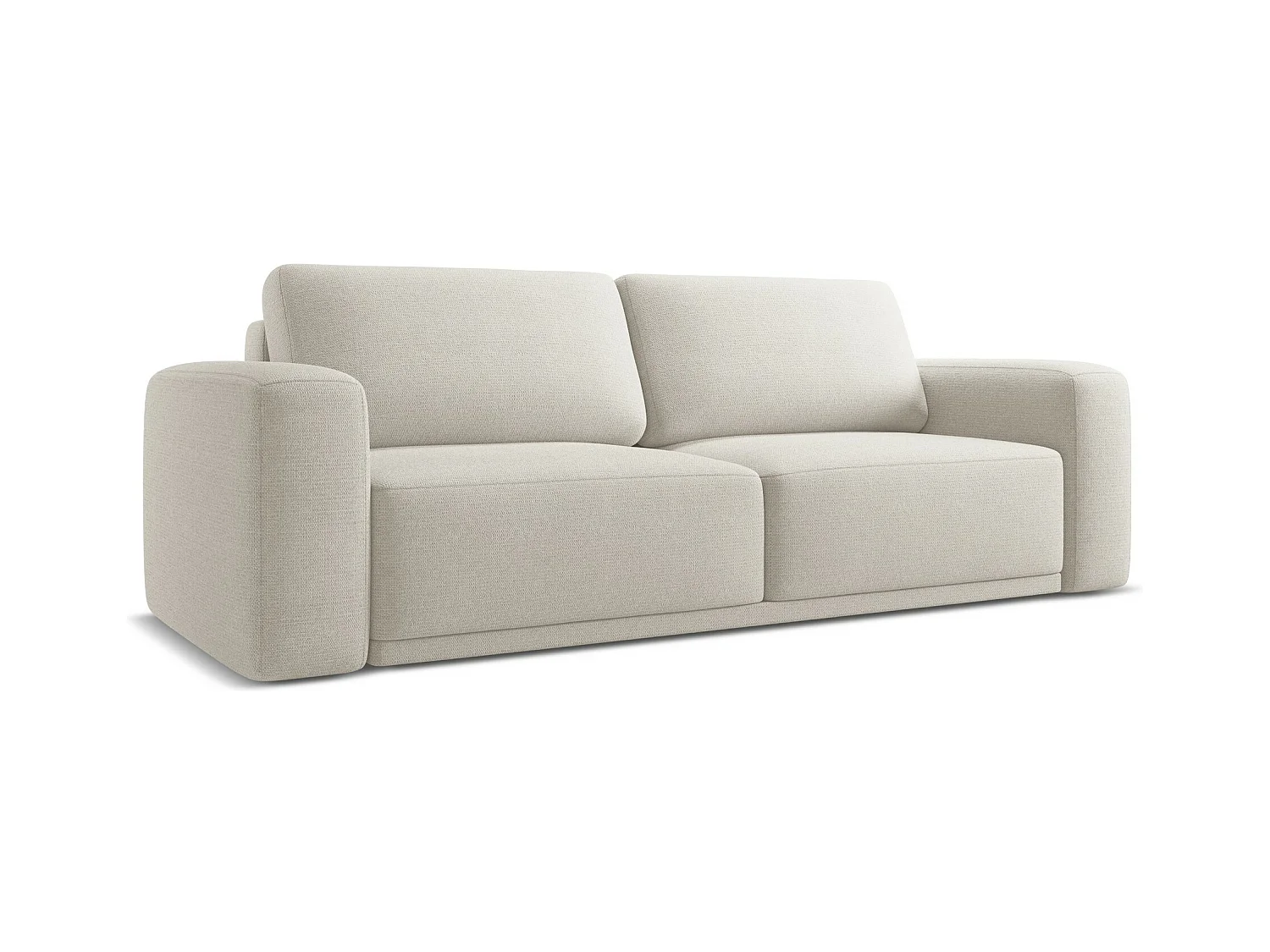 Canapé 3 places convertible en tissu chenille - argent - KAILA
