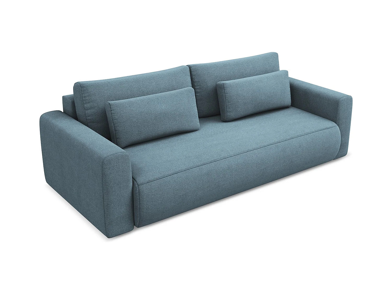 3-Sitzer Sofa mit Schlaffunktion - - Strukturstoff - Hellblau - KAPUA