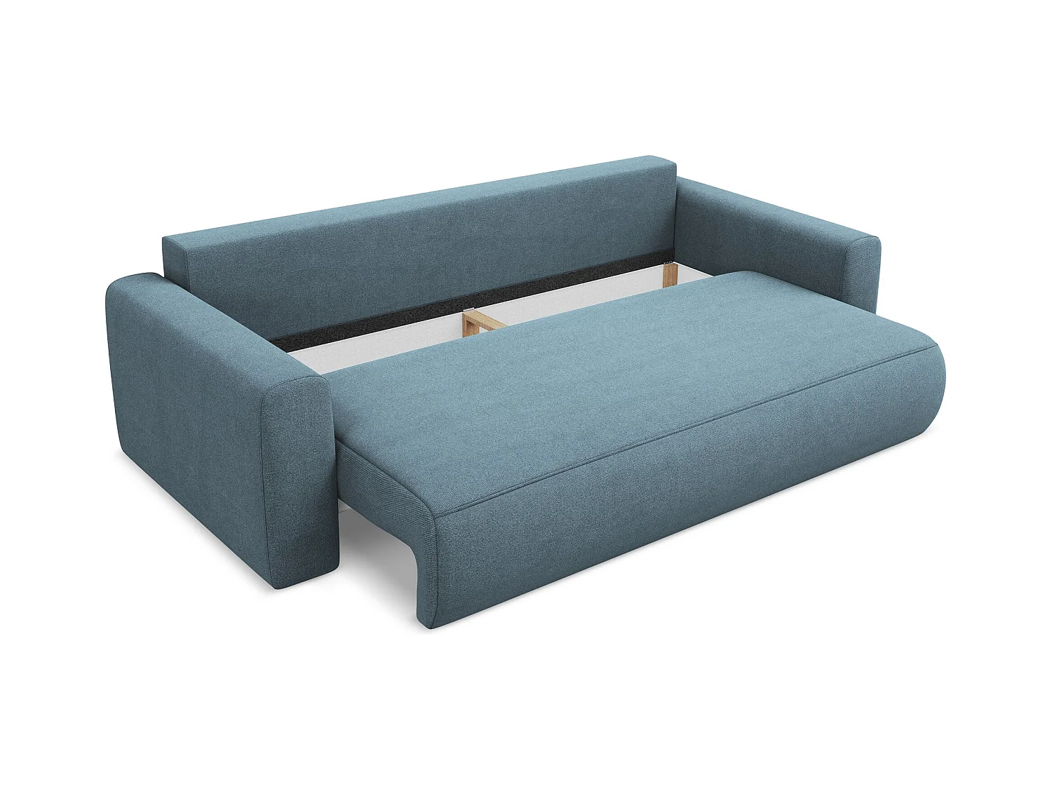 3-Sitzer Sofa mit Schlaffunktion - - Strukturstoff - Hellblau - KAPUA