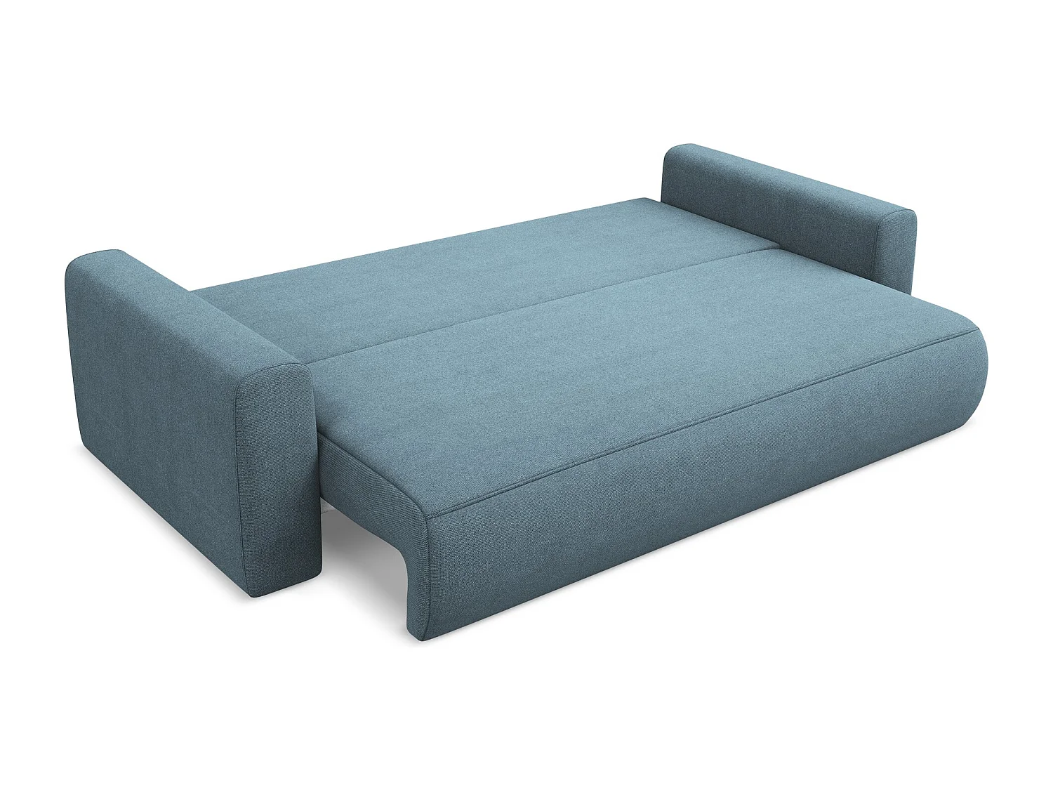 3-Sitzer Sofa mit Schlaffunktion - - Strukturstoff - Hellblau - KAPUA
