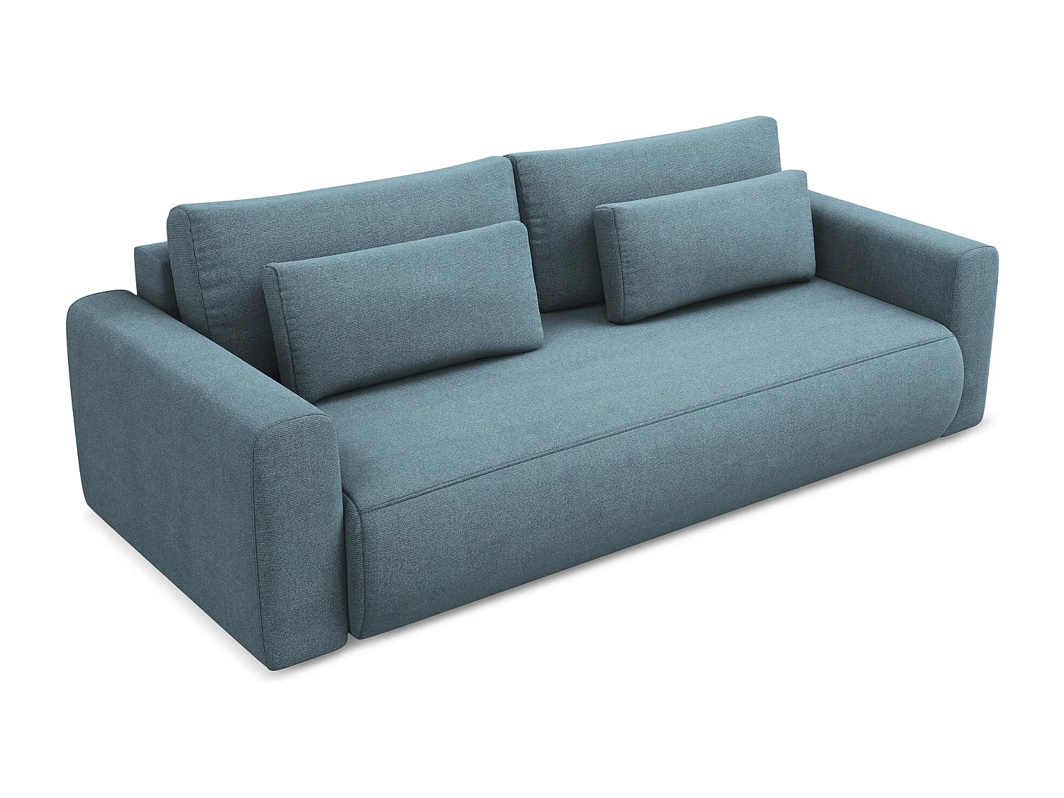 3-Sitzer Sofa mit Schlaffunktion - - Strukturstoff - Hellblau - KAPUA