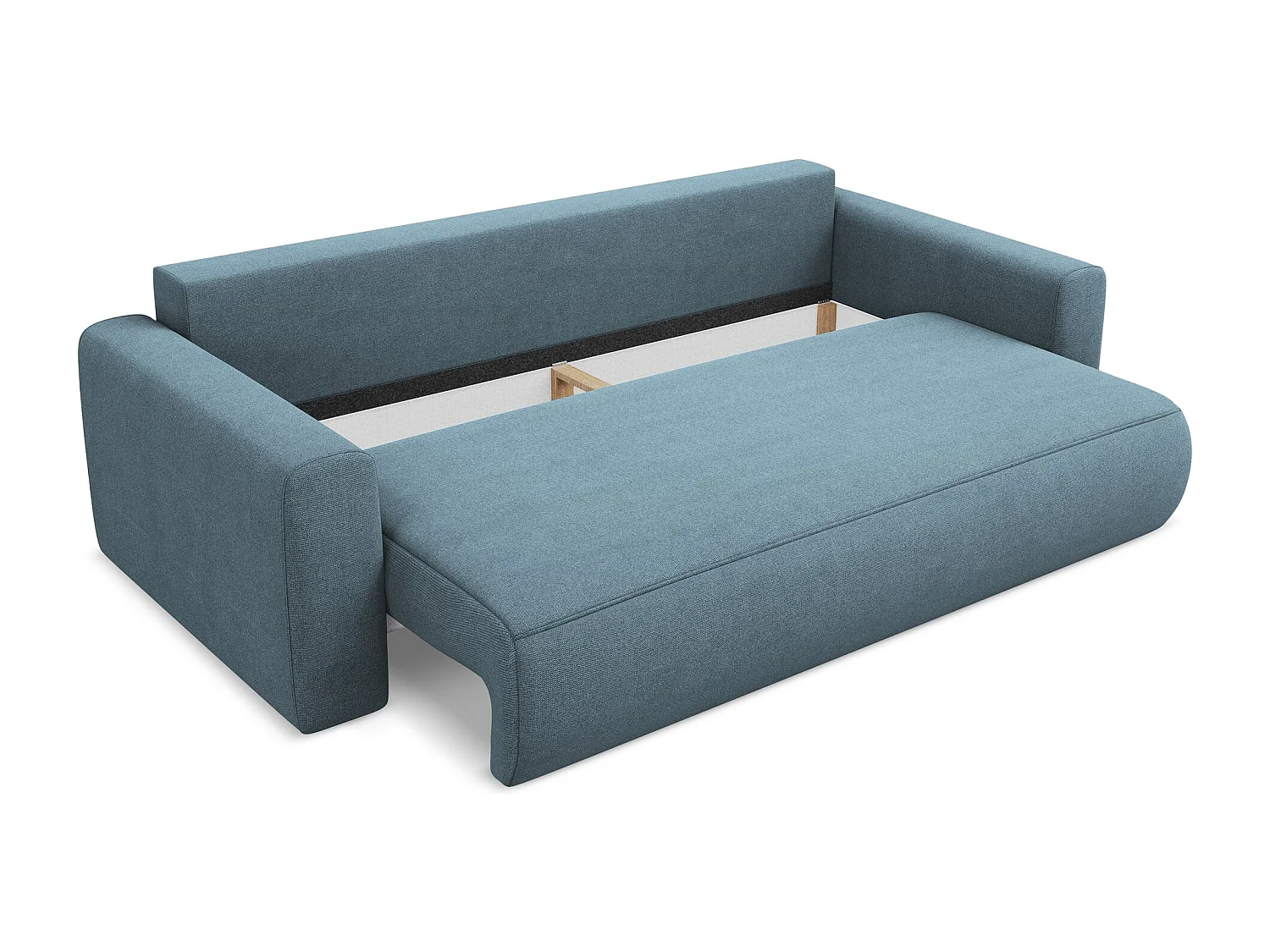 3-Sitzer Sofa mit Schlaffunktion - - Strukturstoff - Hellblau - KAPUA