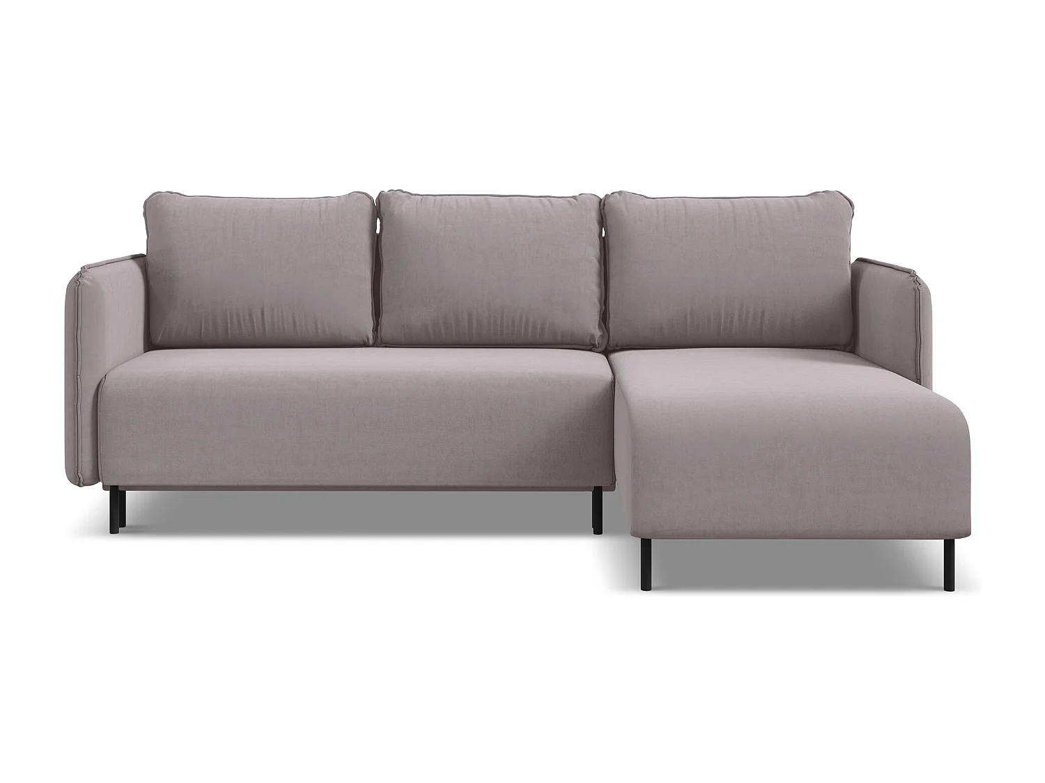 Ecksofa mit Schlaffunktion - Ecke Rechts - Samt - Lavendel - LUANA