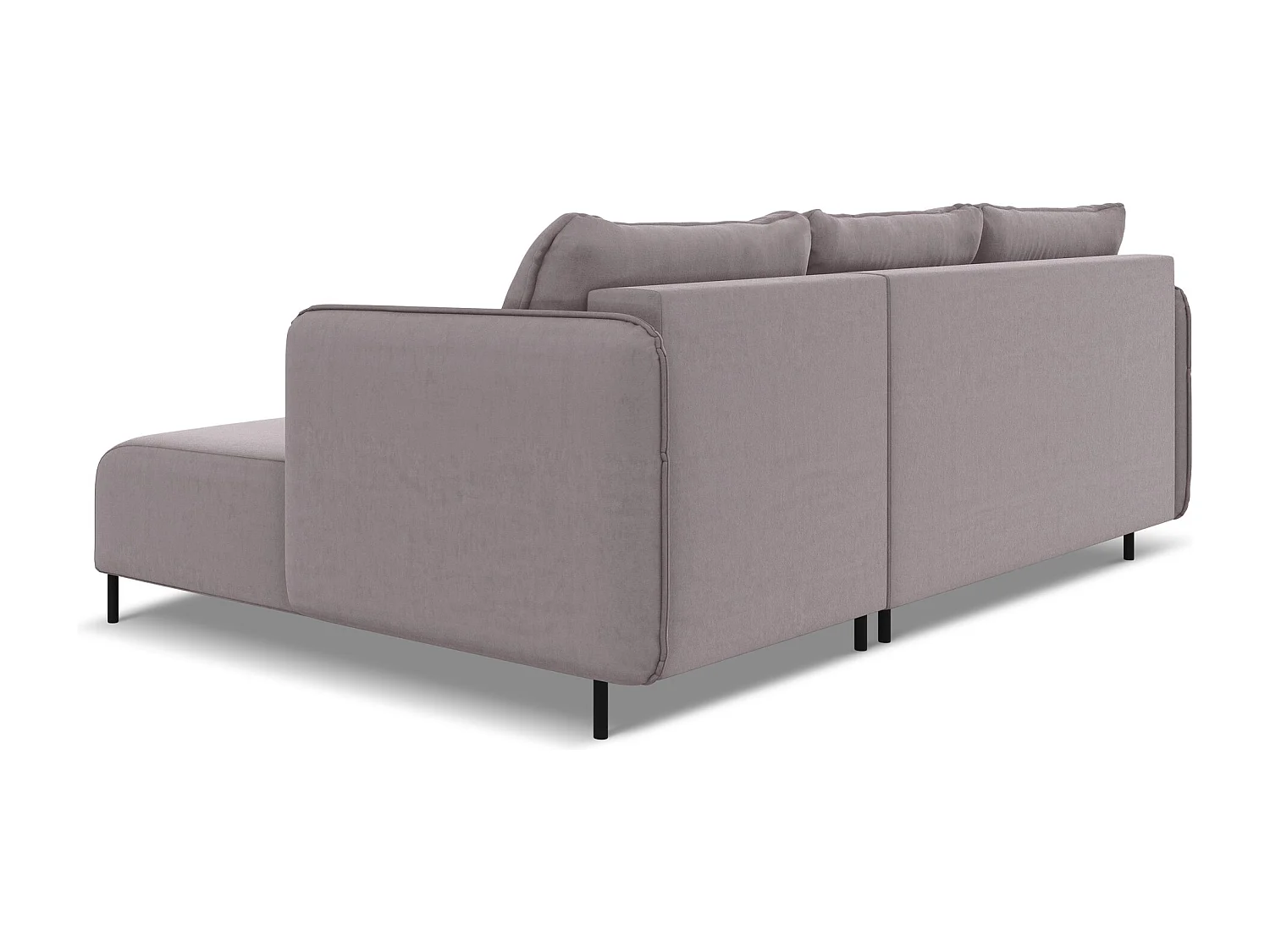 Ecksofa mit Schlaffunktion - Ecke Rechts - Samt - Lavendel - LUANA