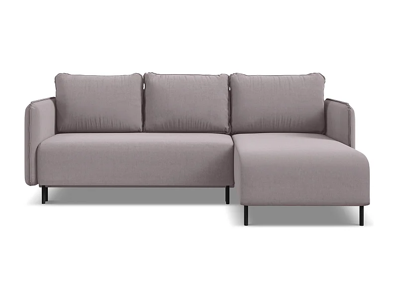 Ecksofa mit Schlaffunktion - Ecke Rechts - Samt - Lavendel - LUANA