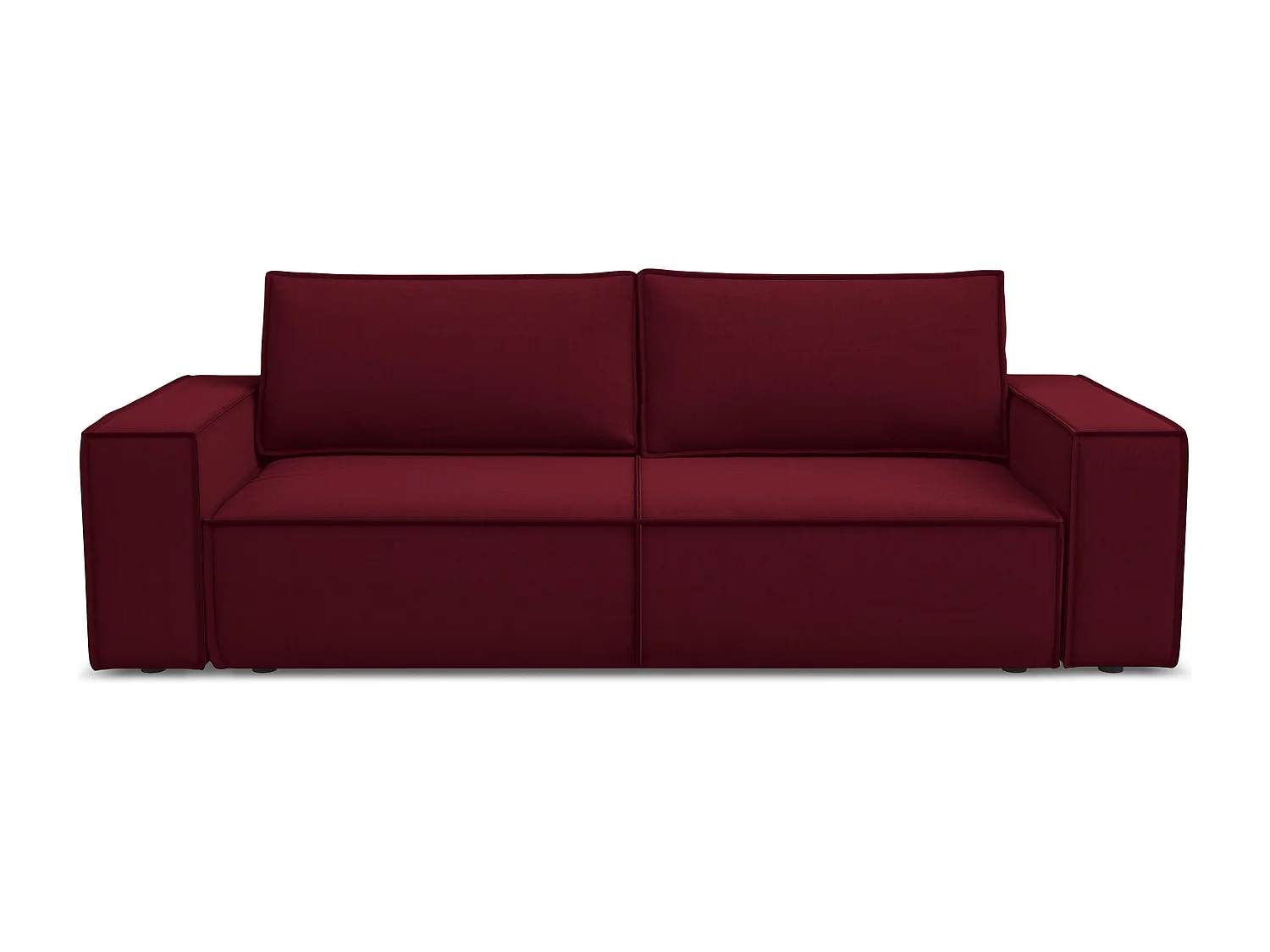 Driezits-slaapbank van bourgondië velours - KIMO