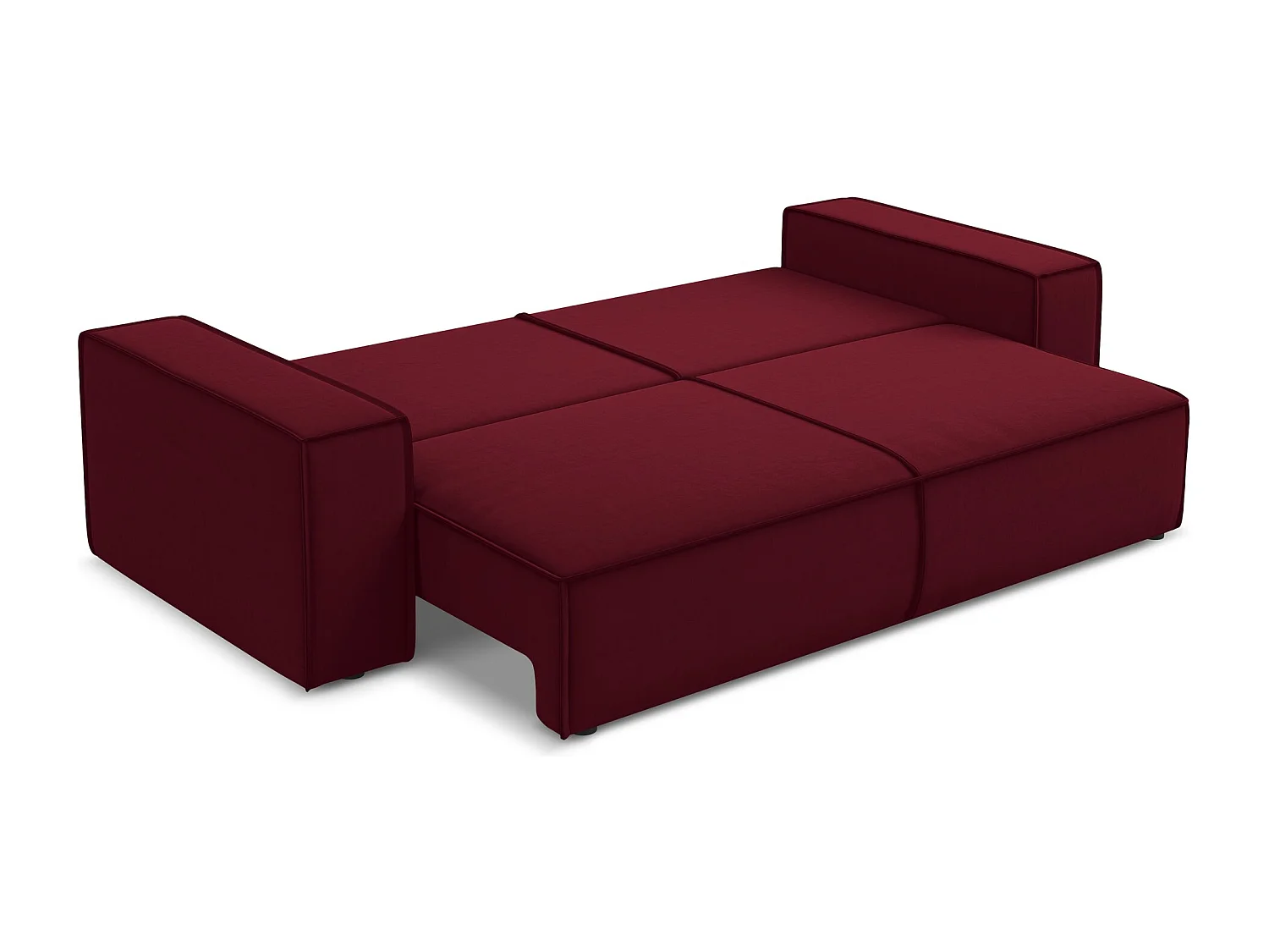 Driezits-slaapbank van bourgondië velours - KIMO