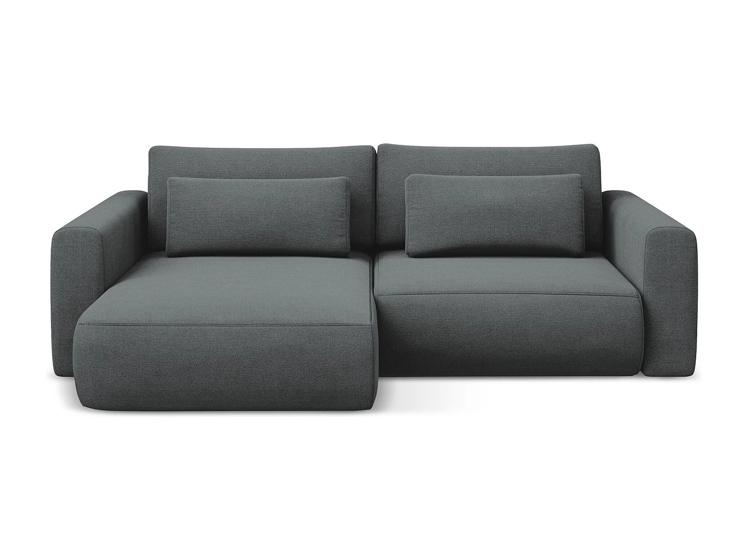2-Sitzer Ecksofa mit Schlaffunktion - Ecke Links - Strukturstoff - Grau - KAPUA