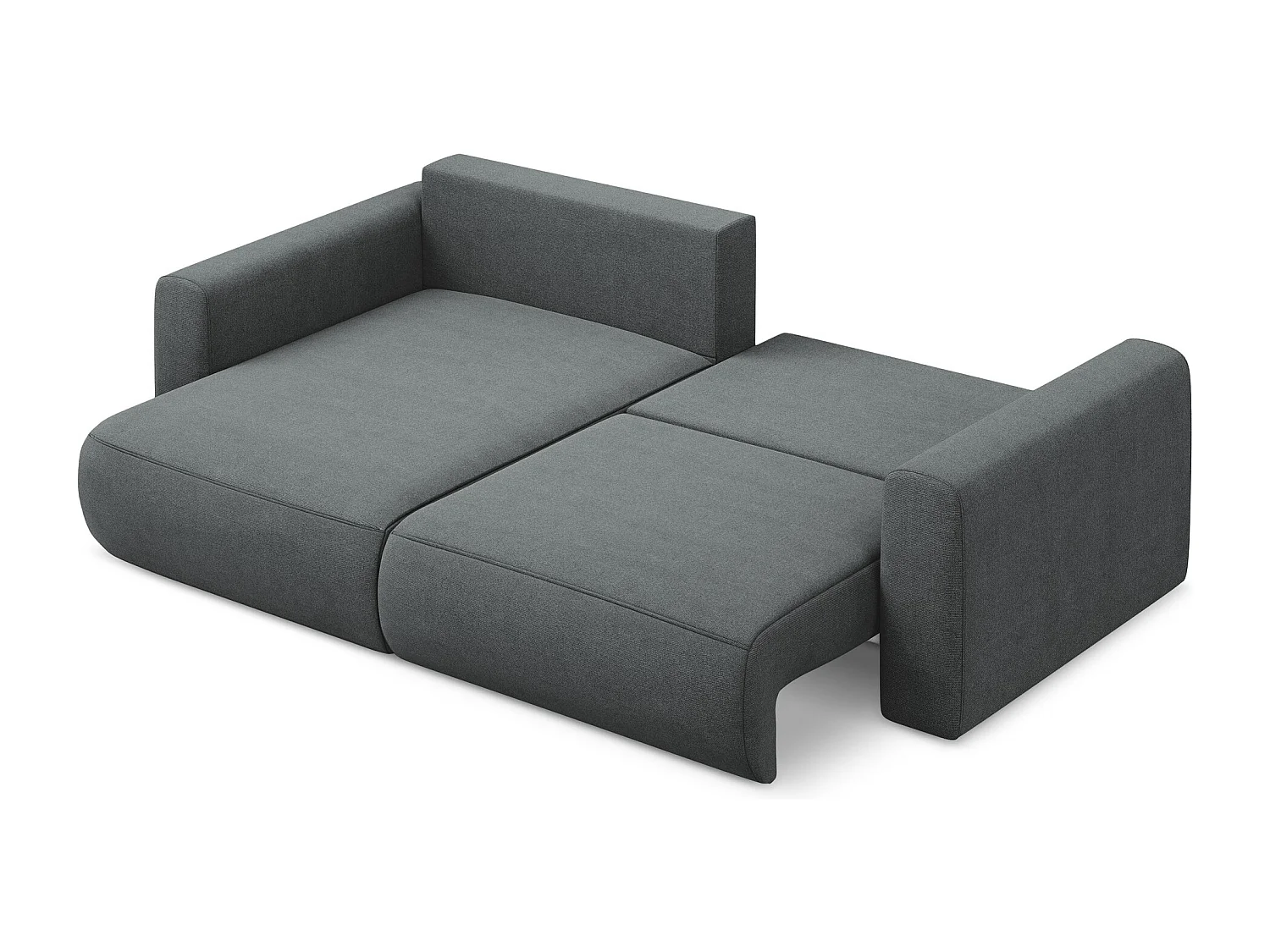 2-Sitzer Ecksofa mit Schlaffunktion - Ecke Links - Strukturstoff - Grau - KAPUA