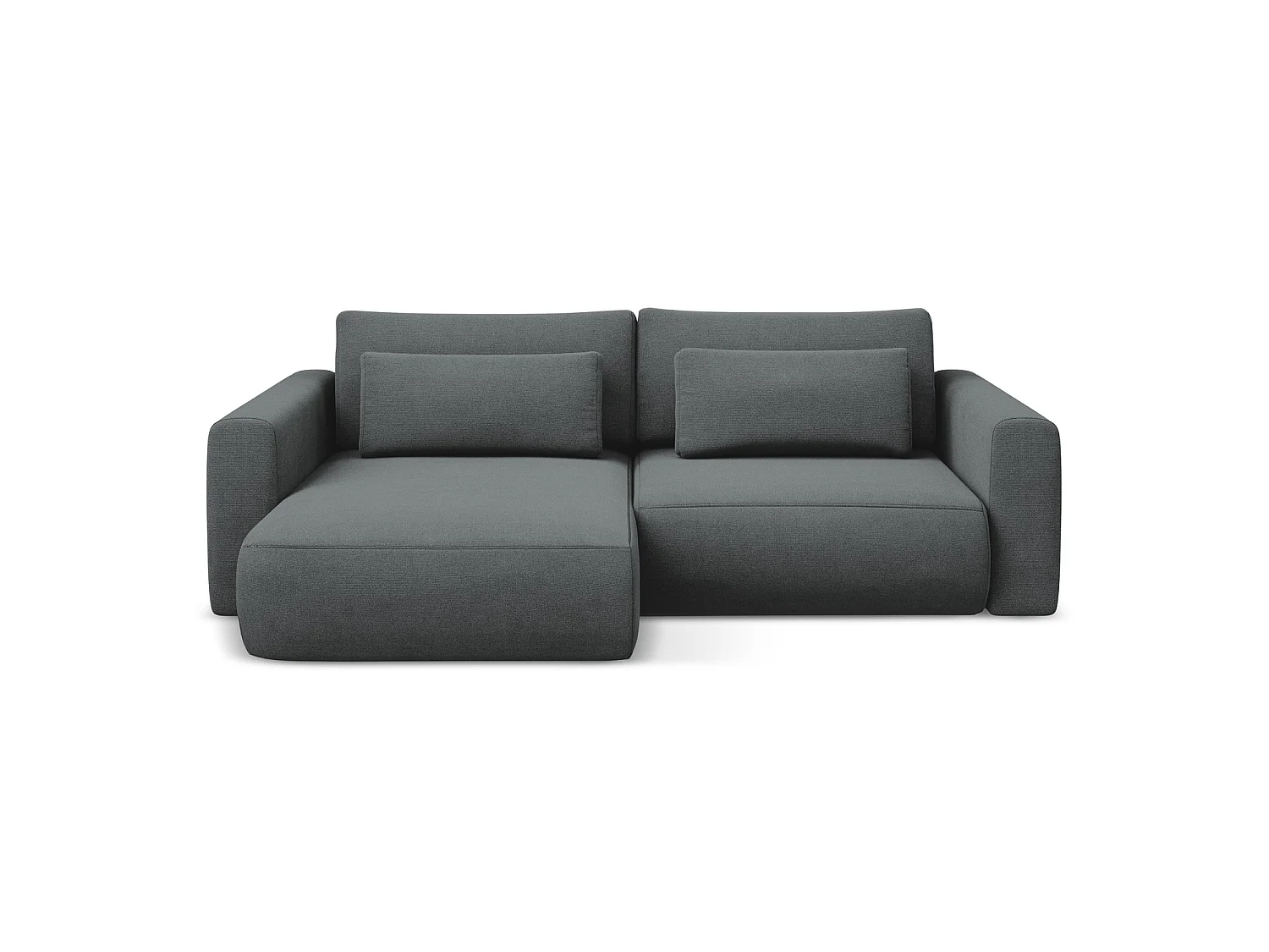 2-Sitzer Ecksofa mit Schlaffunktion - Ecke Links - Strukturstoff - Grau - PERUGIA