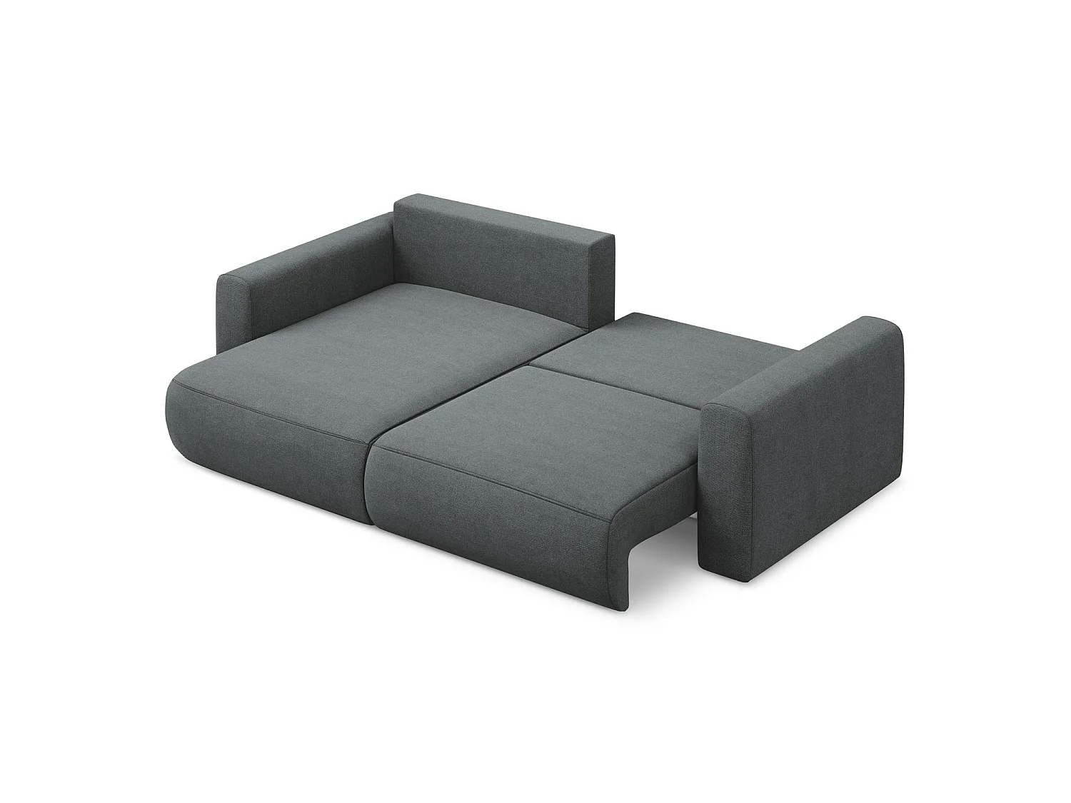 2-Sitzer Ecksofa mit Schlaffunktion - Ecke Links - Strukturstoff - Grau - PERUGIA