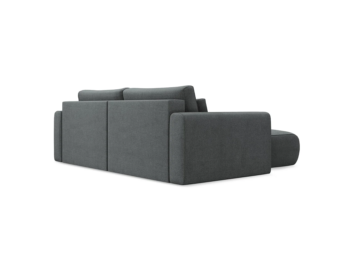 2-Sitzer Ecksofa mit Schlaffunktion - Ecke Links - Strukturstoff - Grau - PERUGIA