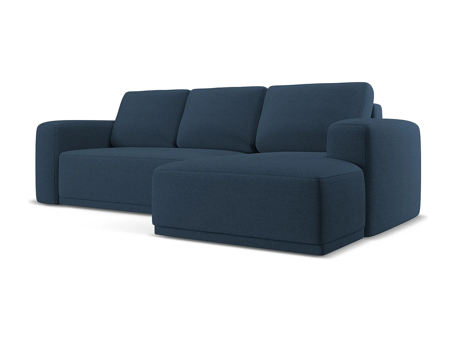 Ecksofa mit Schlaffunktion - Ecke Rechts - Chenille - Königsblau - KAILA