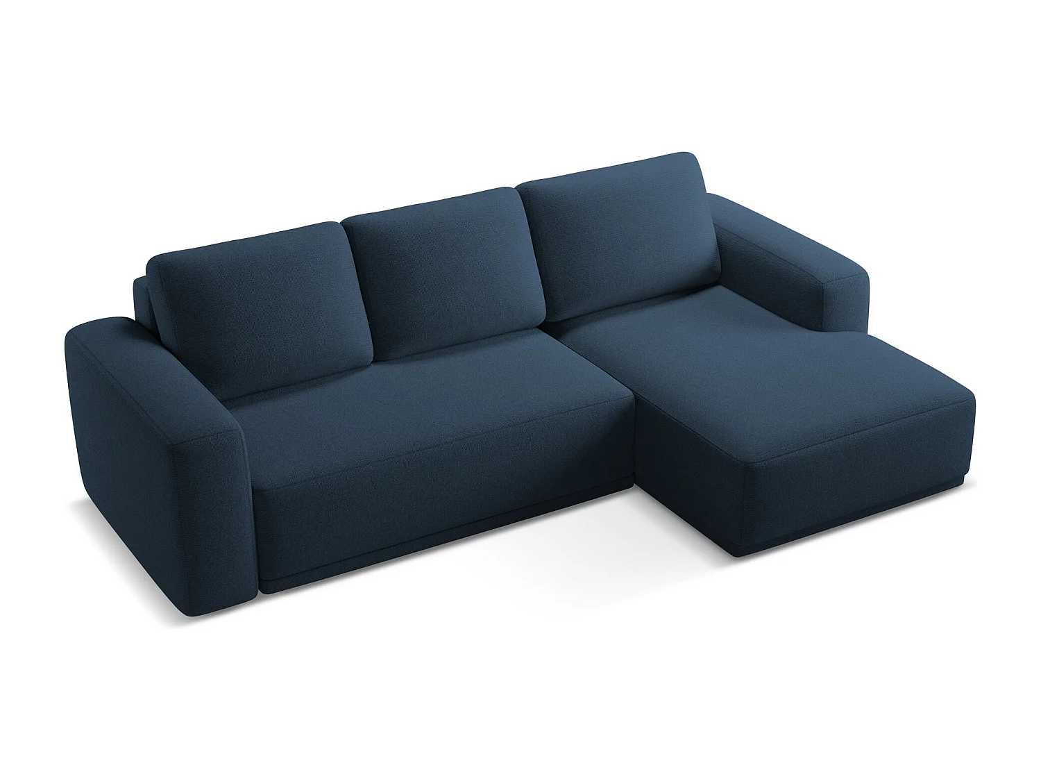 Ecksofa mit Schlaffunktion - Ecke Rechts - Chenille - Königsblau - KAILA