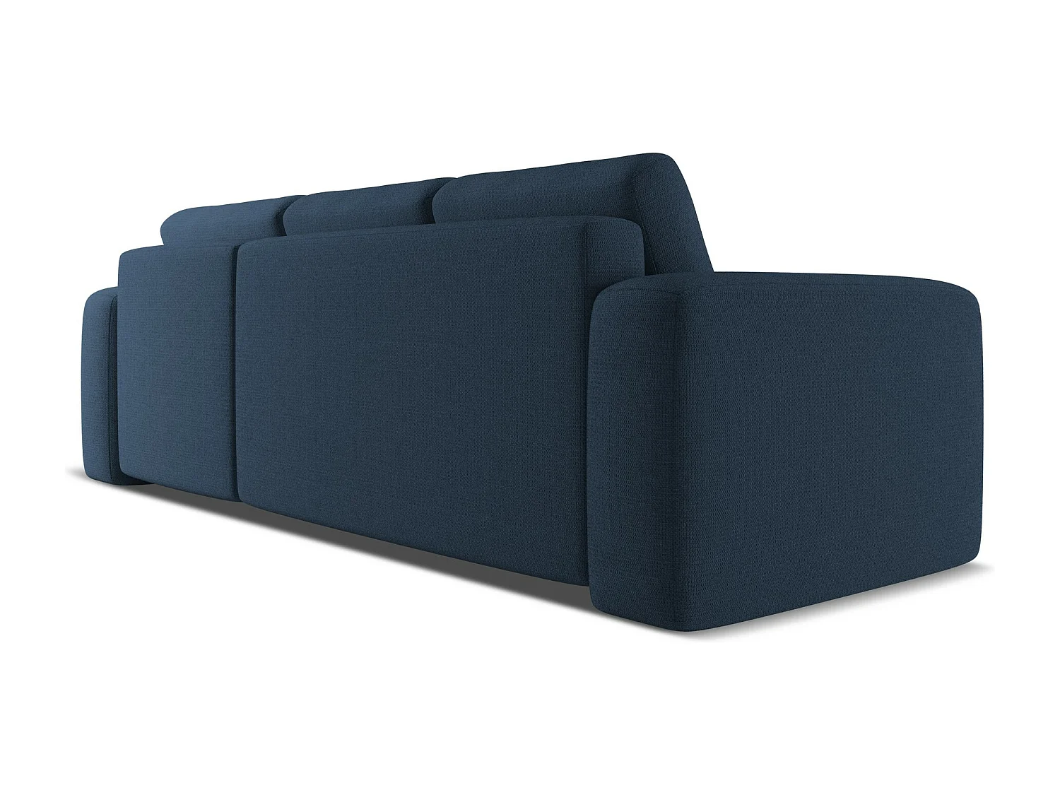 Ecksofa mit Schlaffunktion - Ecke Rechts - Chenille - Königsblau - KAILA