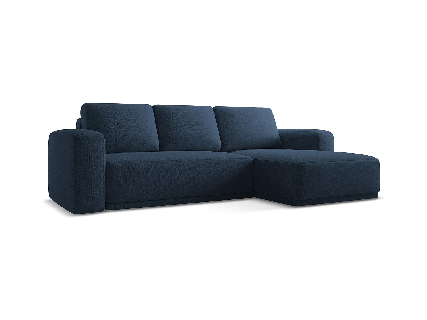 Ecksofa mit Schlaffunktion - Ecke Rechts - Chenille - Königsblau - KAILA