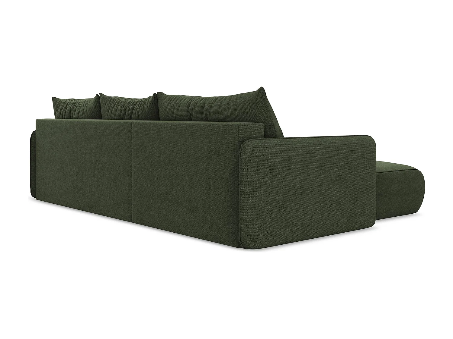 Canapé d’angle 3 places gauche convertible en tissu texturé - olive - NANEA