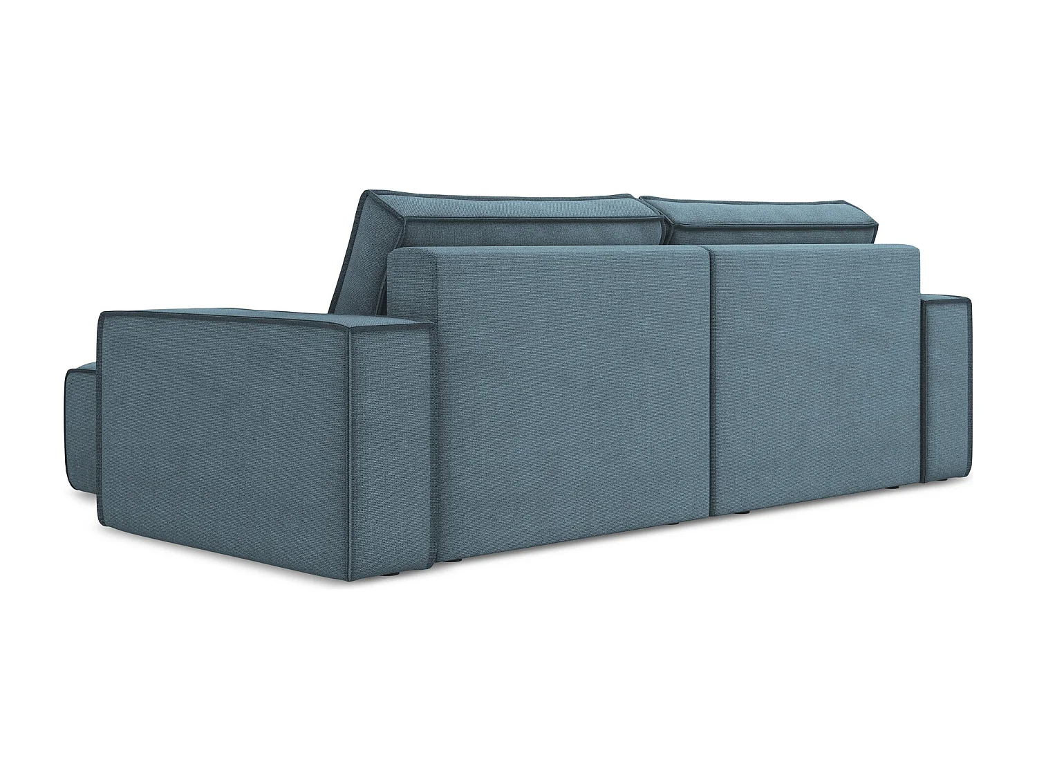 2-Sitzer Ecksofa mit Schlaffunktion - Ecke Rechts - Strukturstoff - Hellblau - KIMO