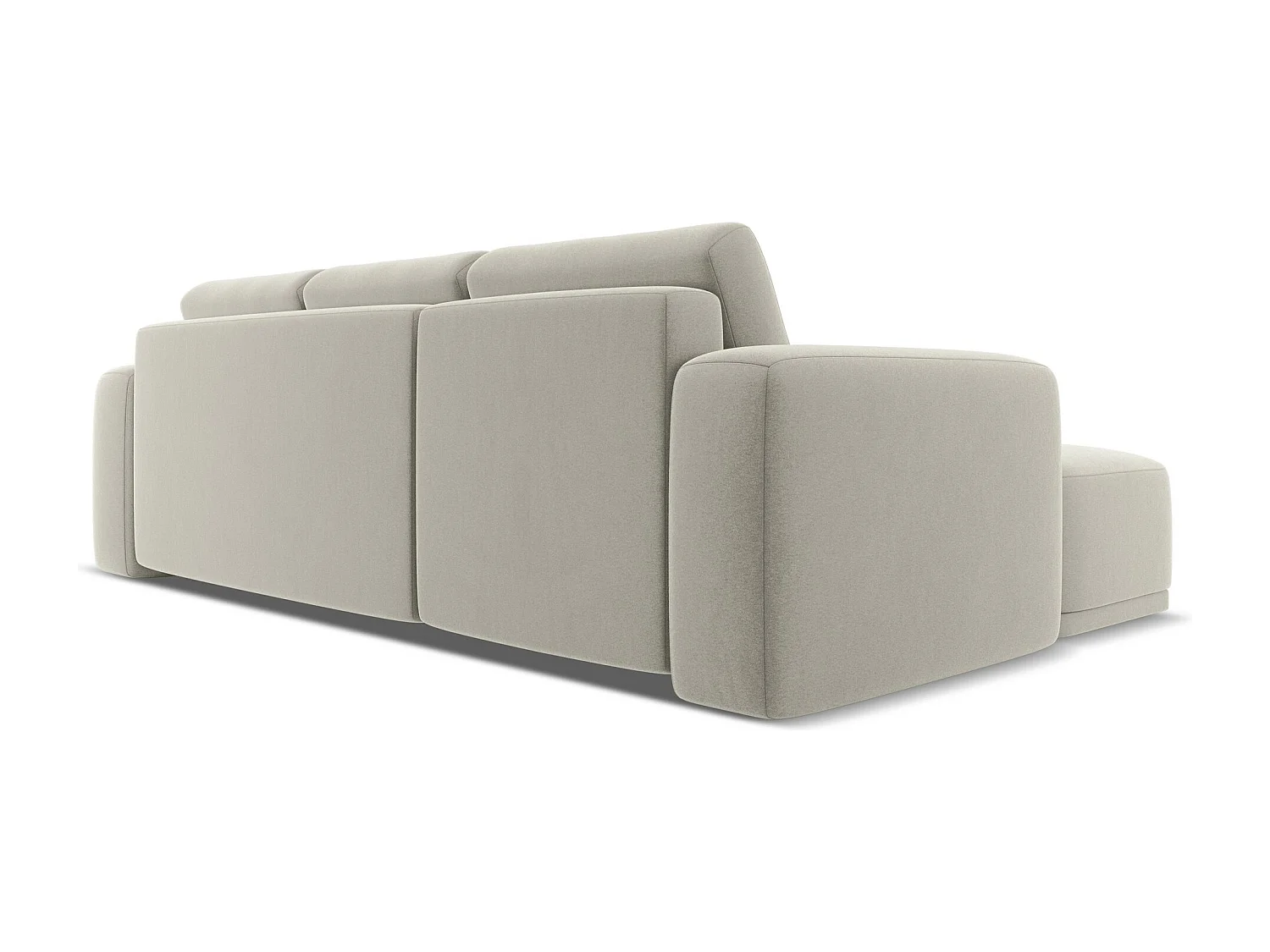 3-Sitzer Ecksofa mit Schlaffunktion - Ecke Links - Samt - Perle - KAILA