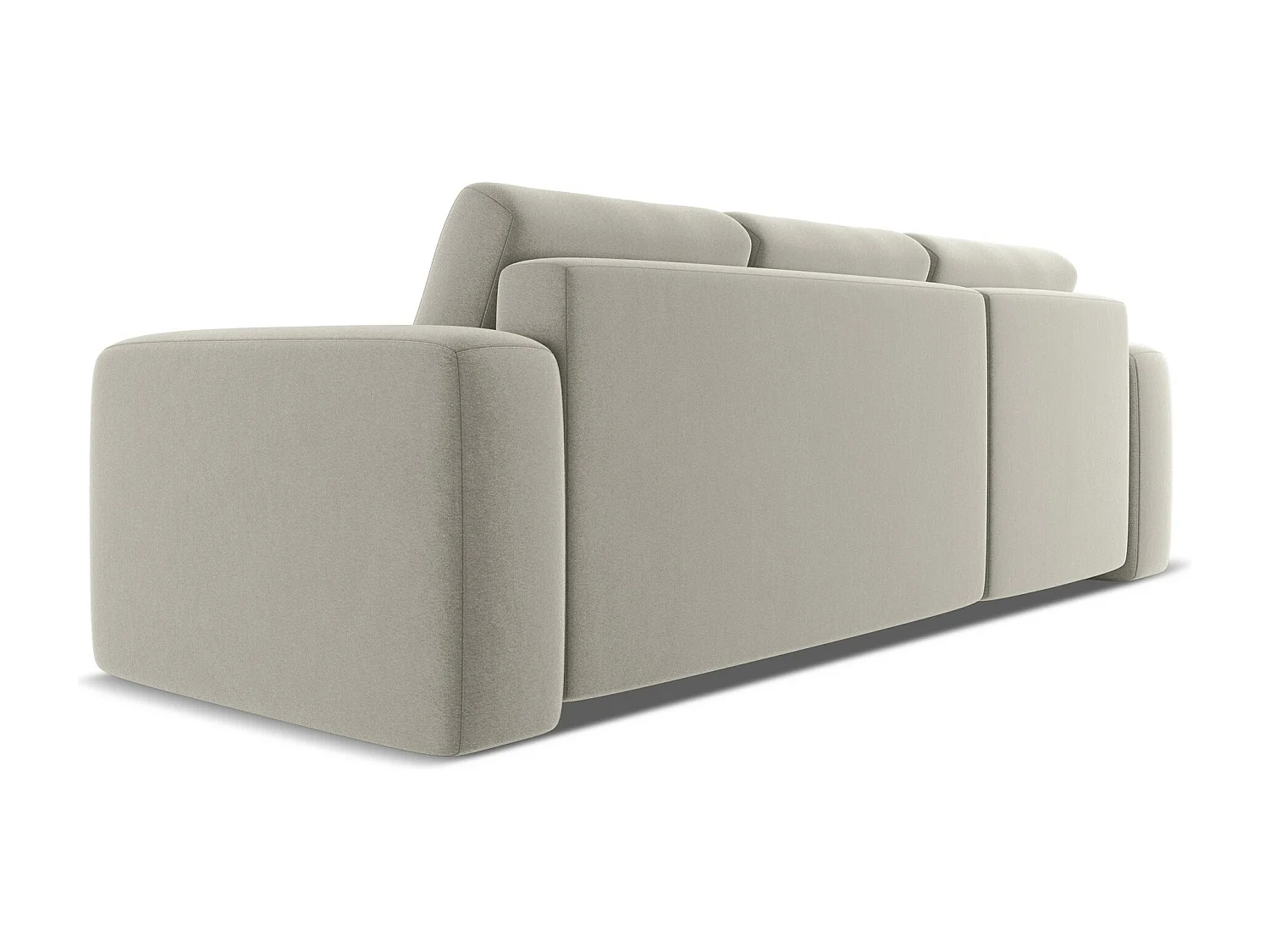 3-Sitzer Ecksofa mit Schlaffunktion - Ecke Links - Samt - Perle - KAILA