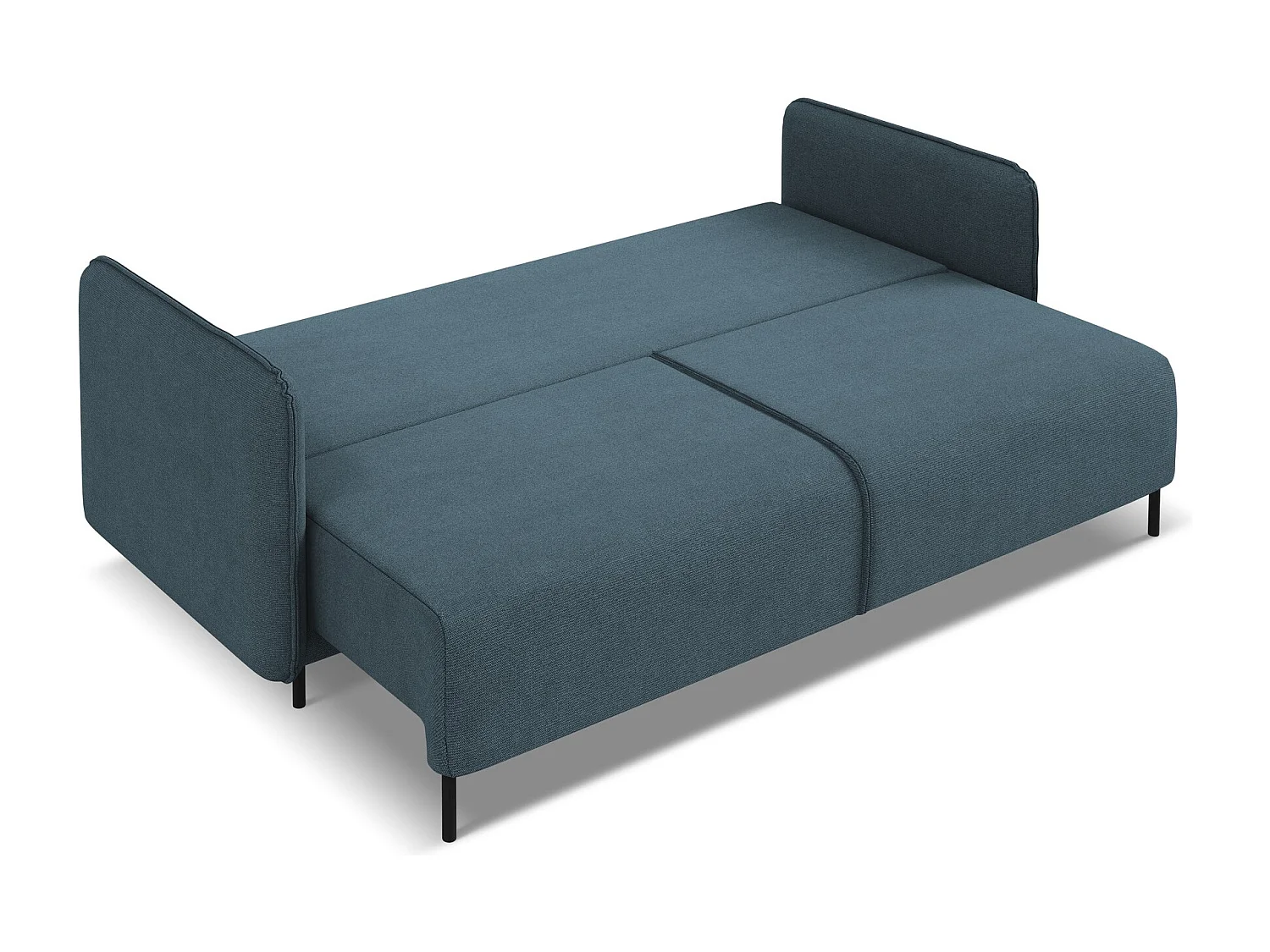 3-Sitzer Sofa mit Schlaffunktion - - Strukturstoff - Jeans - LUANA