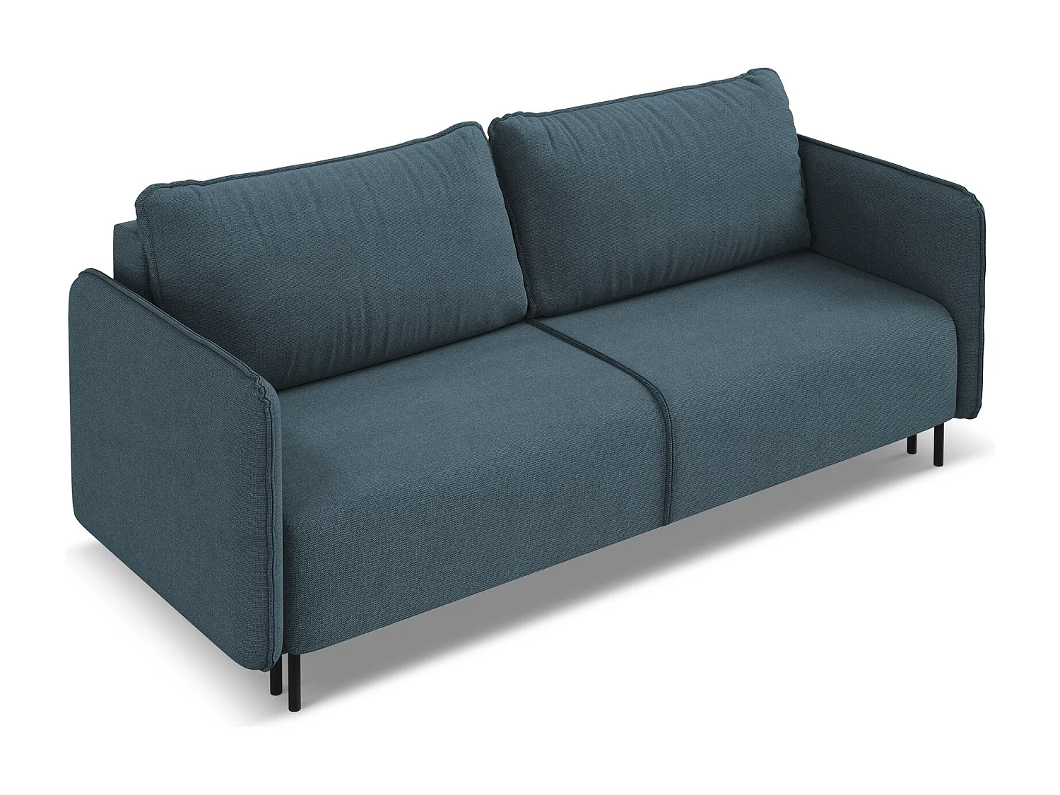 Kanapa 3-osobowa z funkcją spania - z tkaniny strukturalnej - jeans - LUANA