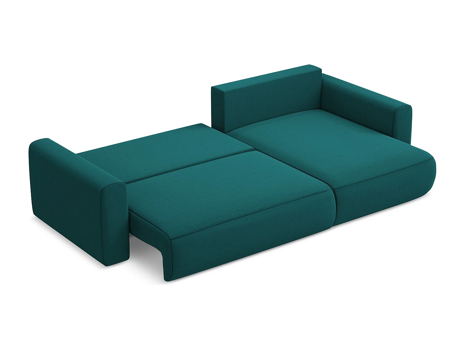 Ecksofa mit Schlaffunktion - Ecke Rechts - Samt - Marine - KAPUA