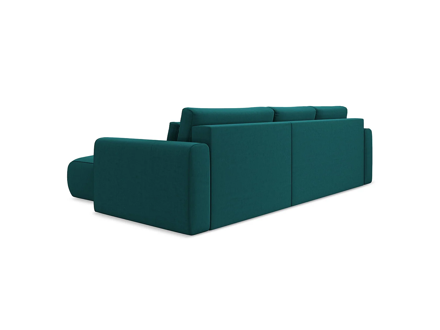Canapé d'angle droit convertible en velours - marin - PERUGIA