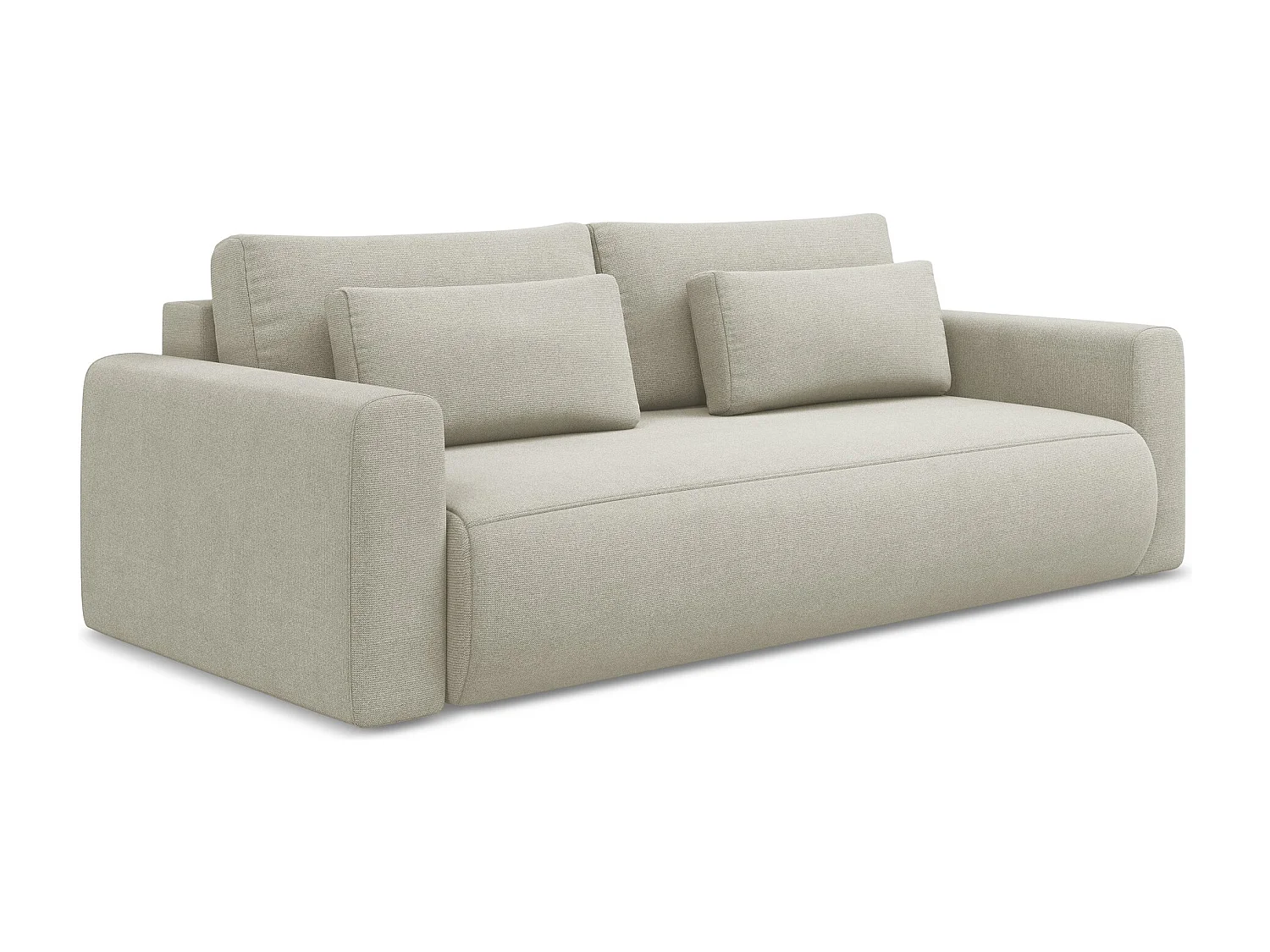 Sofá cama de 3 plazas de tela texturizada beige claro - KAPUA