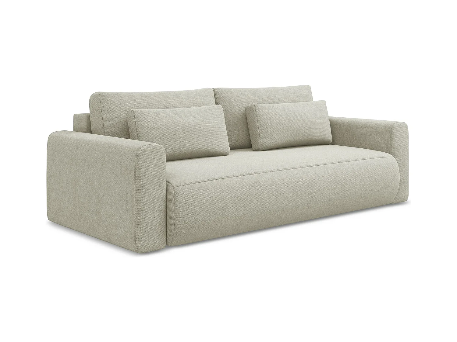 3-Sitzer Sofa mit Schlaffunktion - - Strukturstoff - Hell beige - KAPUA