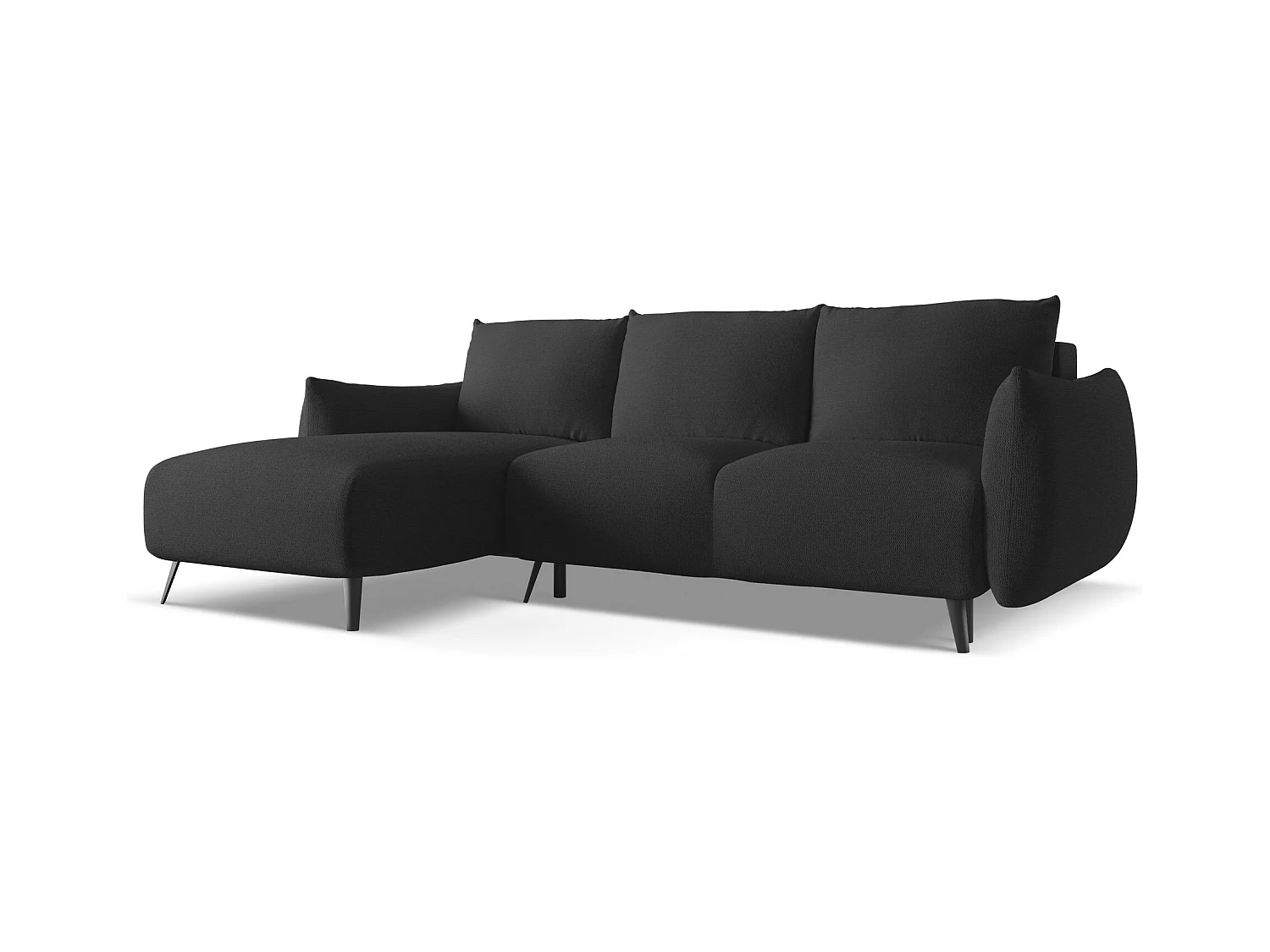 3-Sitzer Ecksofa mit Schlaffunktion - Ecke Links - Chenille - Anthrazit - MALIE