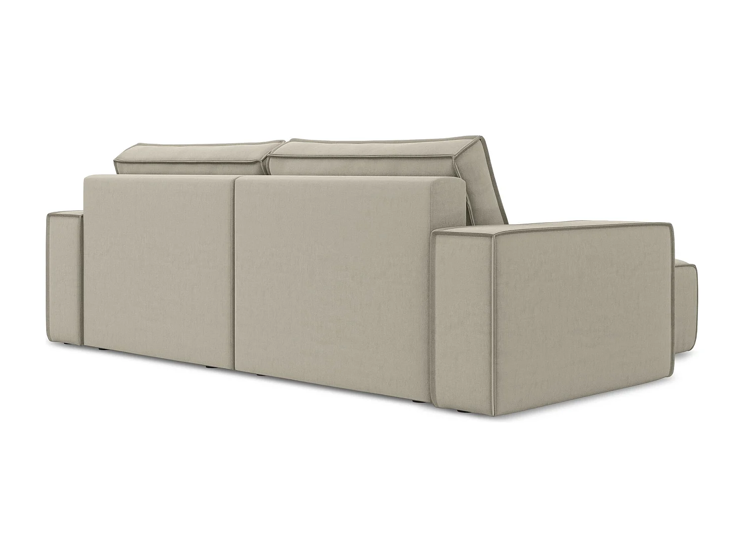 2-Sitzer Ecksofa mit Schlaffunktion - Ecke Links - Samt - Perle - KIMO