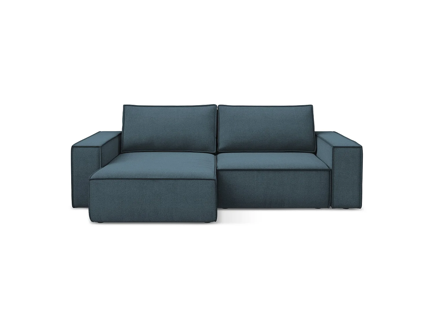 2-Sitzer Ecksofa mit Schlaffunktion - Ecke Links - Strukturstoff - Jeans - LIVORNO