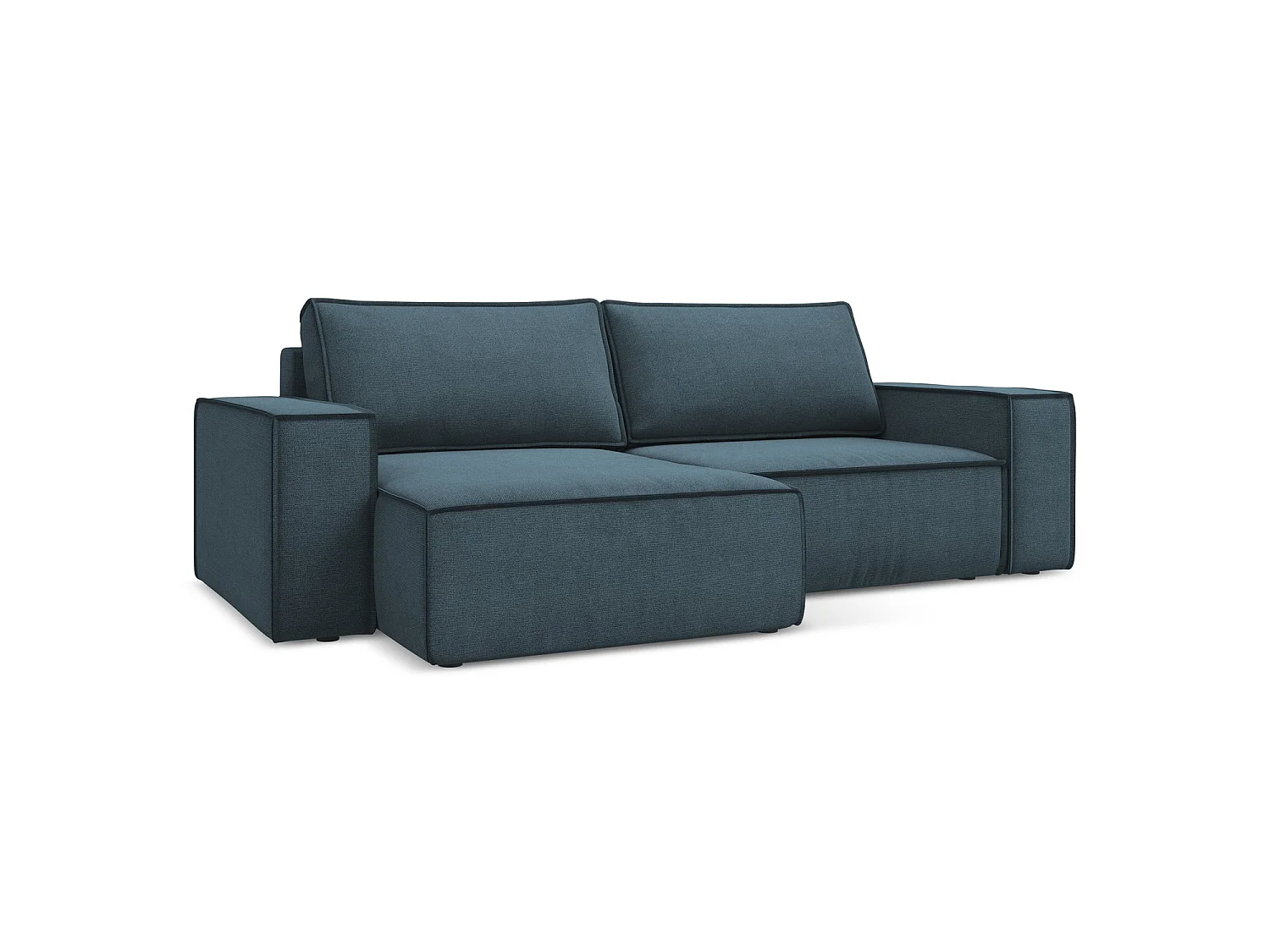 2-Sitzer Ecksofa mit Schlaffunktion - Ecke Links - Strukturstoff - Jeans - LIVORNO