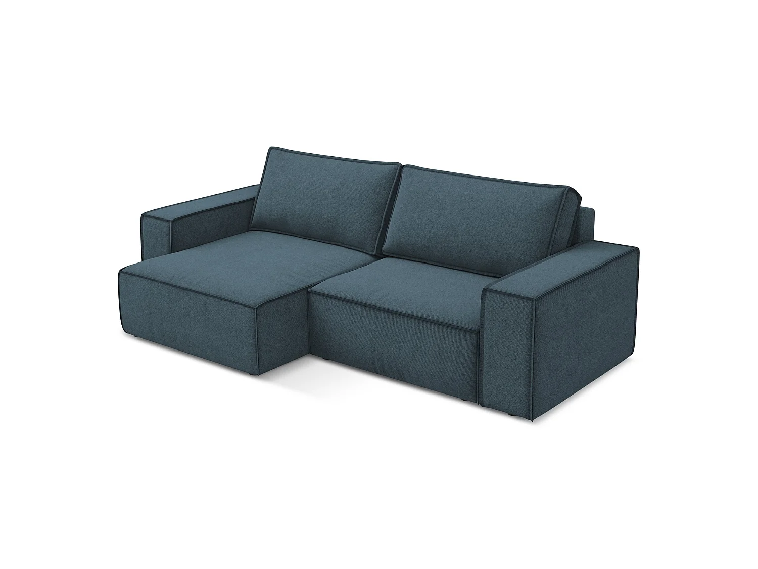 2-Sitzer Ecksofa mit Schlaffunktion - Ecke Links - Strukturstoff - Jeans - LIVORNO