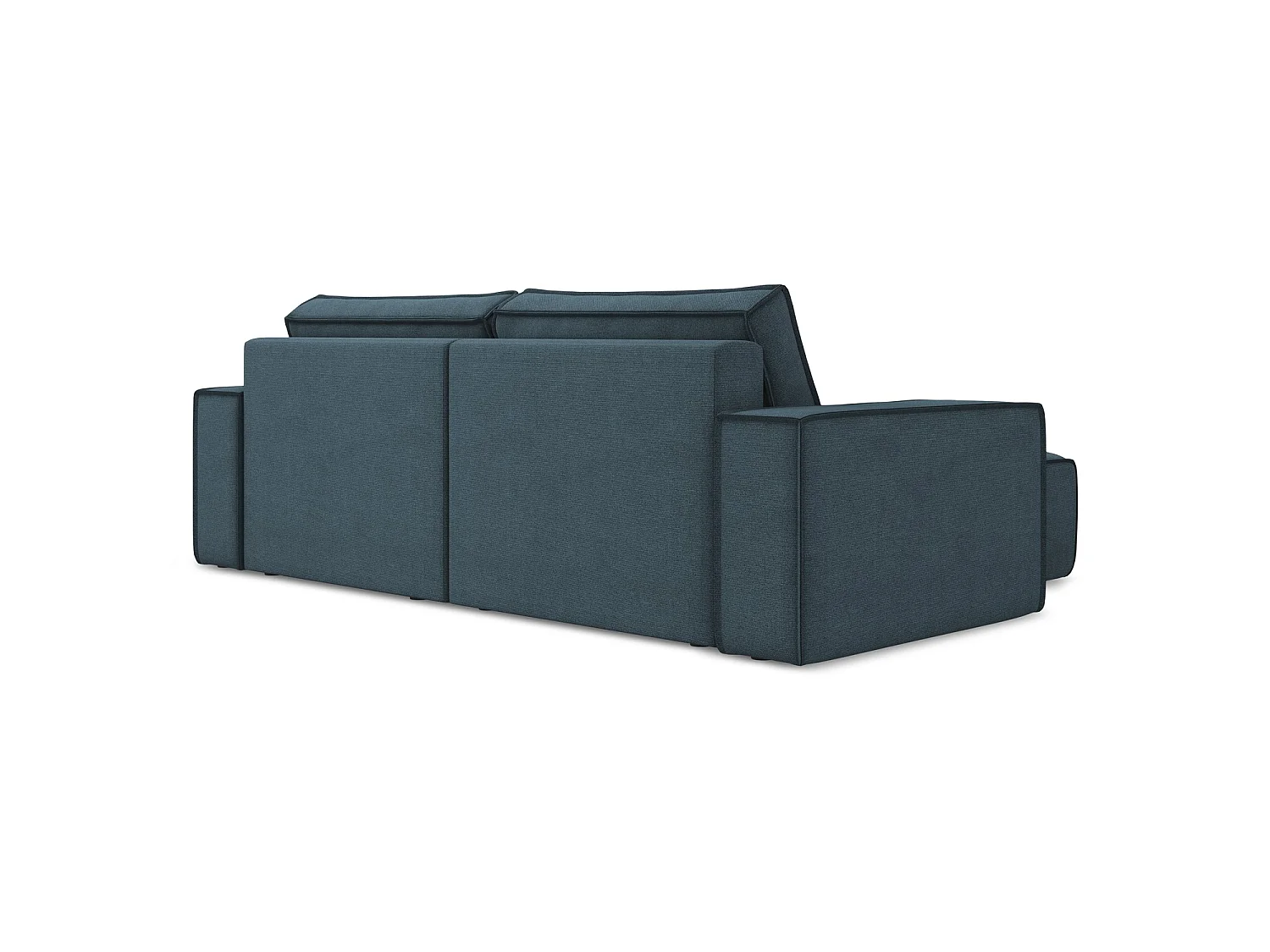 2-Sitzer Ecksofa mit Schlaffunktion - Ecke Links - Strukturstoff - Jeans - LIVORNO