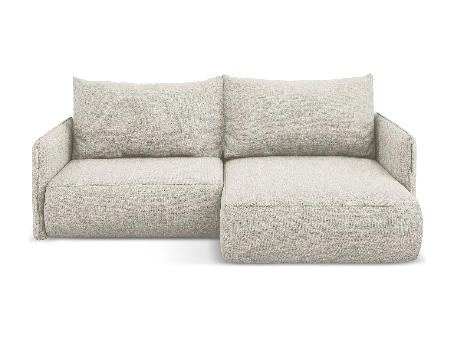 Narożnik prawostronny z funkcją spania - z tkaniny szenilowej - srebrny - NANEA