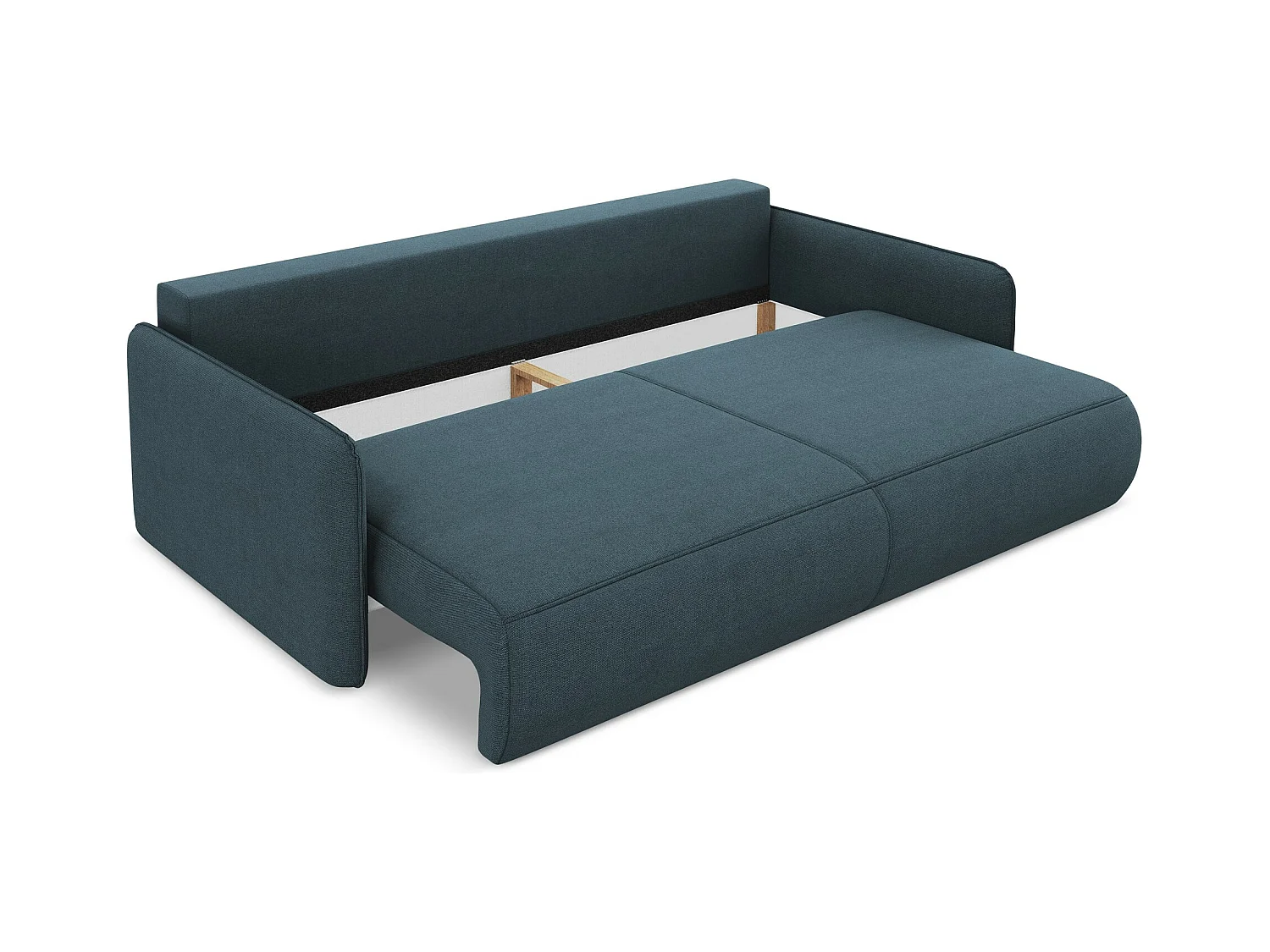 3-Sitzer Sofa mit Schlaffunktion - - Strukturstoff - Jeans - NANEA