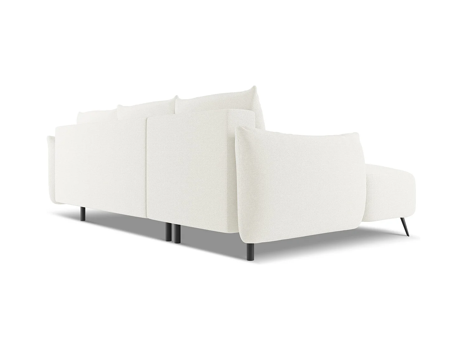 3-Sitzer Ecksofa mit Schlaffunktion - Ecke Links - Chenille - Weiß - MALIE