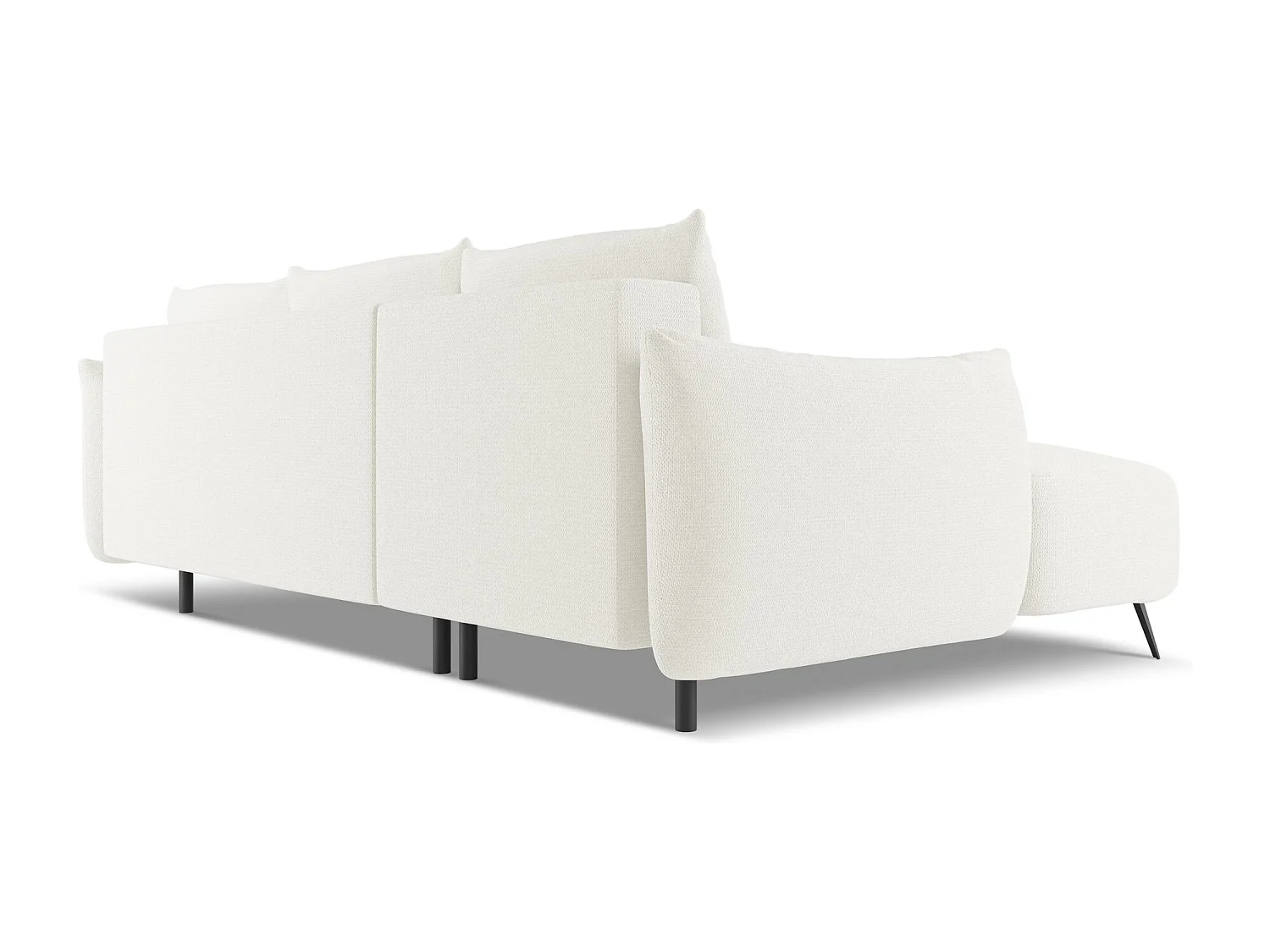 Canapé d'angle gauche convertible en tissu chenille - blanc - MALIE