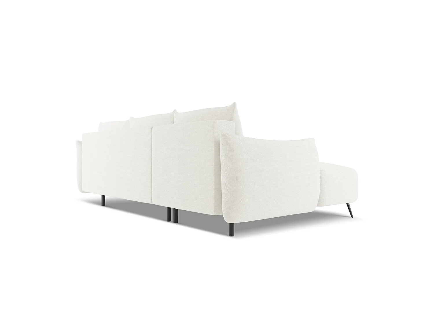 Canapé d’angle 3 places gauche convertible en tissu chenille - blanc - GENOVA
