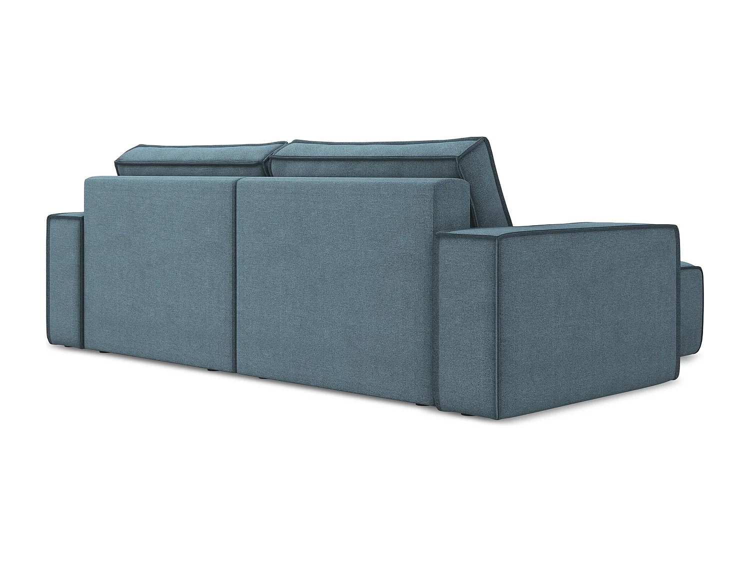2-Sitzer Ecksofa mit Schlaffunktion - Ecke Links - Strukturstoff - Hellblau - KIMO