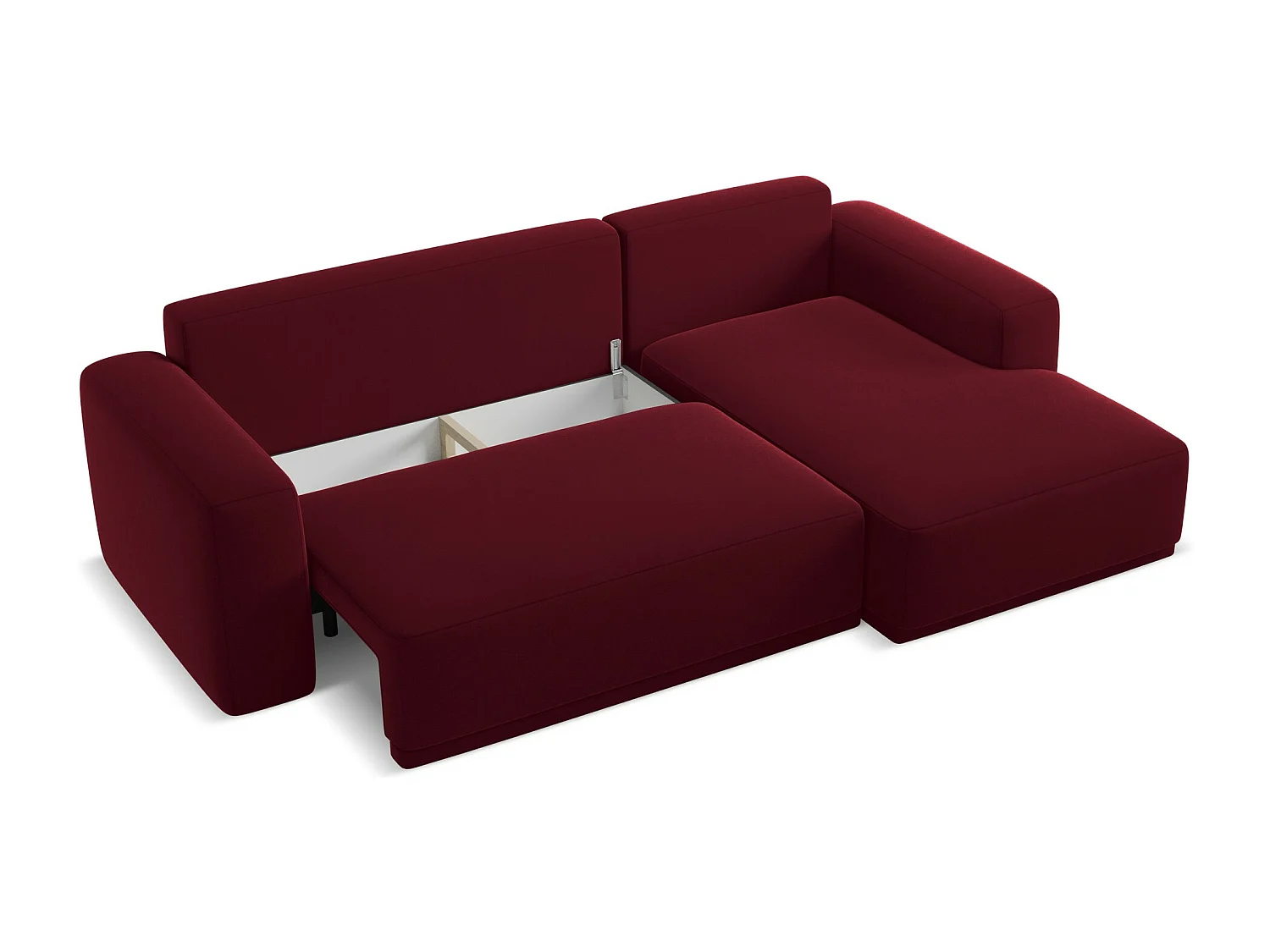 Hoekslaapbank rechts van bourgondië velours - KAILA