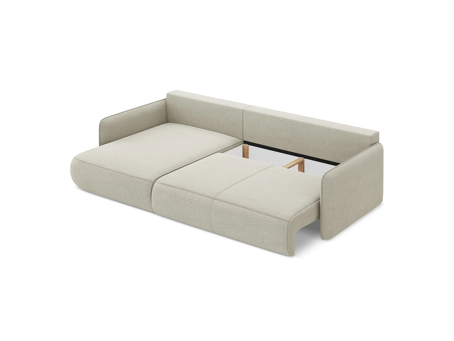 Hoekslaapbank links van lichtbeige textuurstof - PALERMO